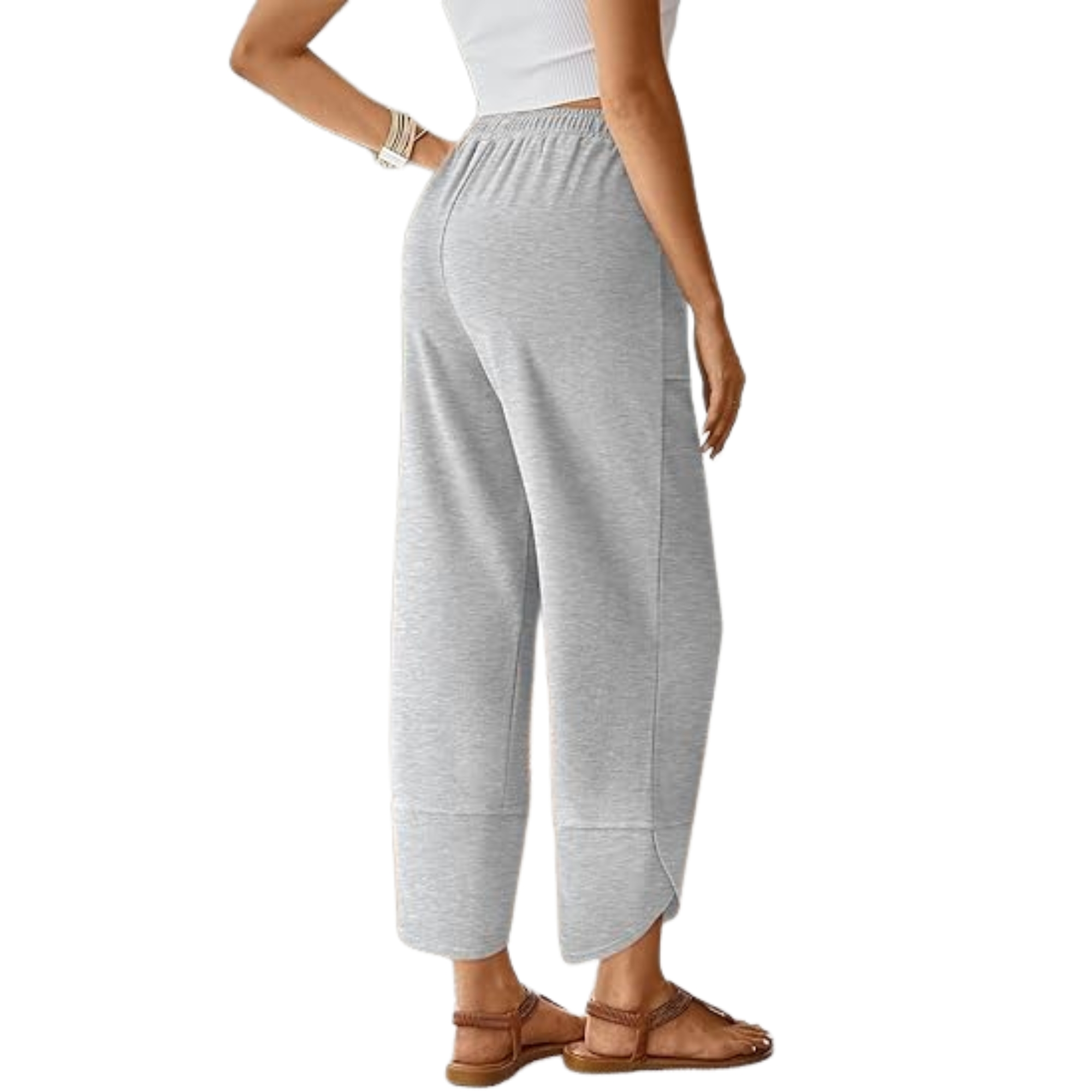 Soft And Casual Summer Wide Fit Pants With Pockets For Women – lifestyle view 12