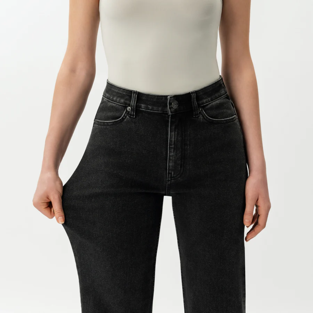 Women's High Rise Wide Denim Jeans – lifestyle view 18