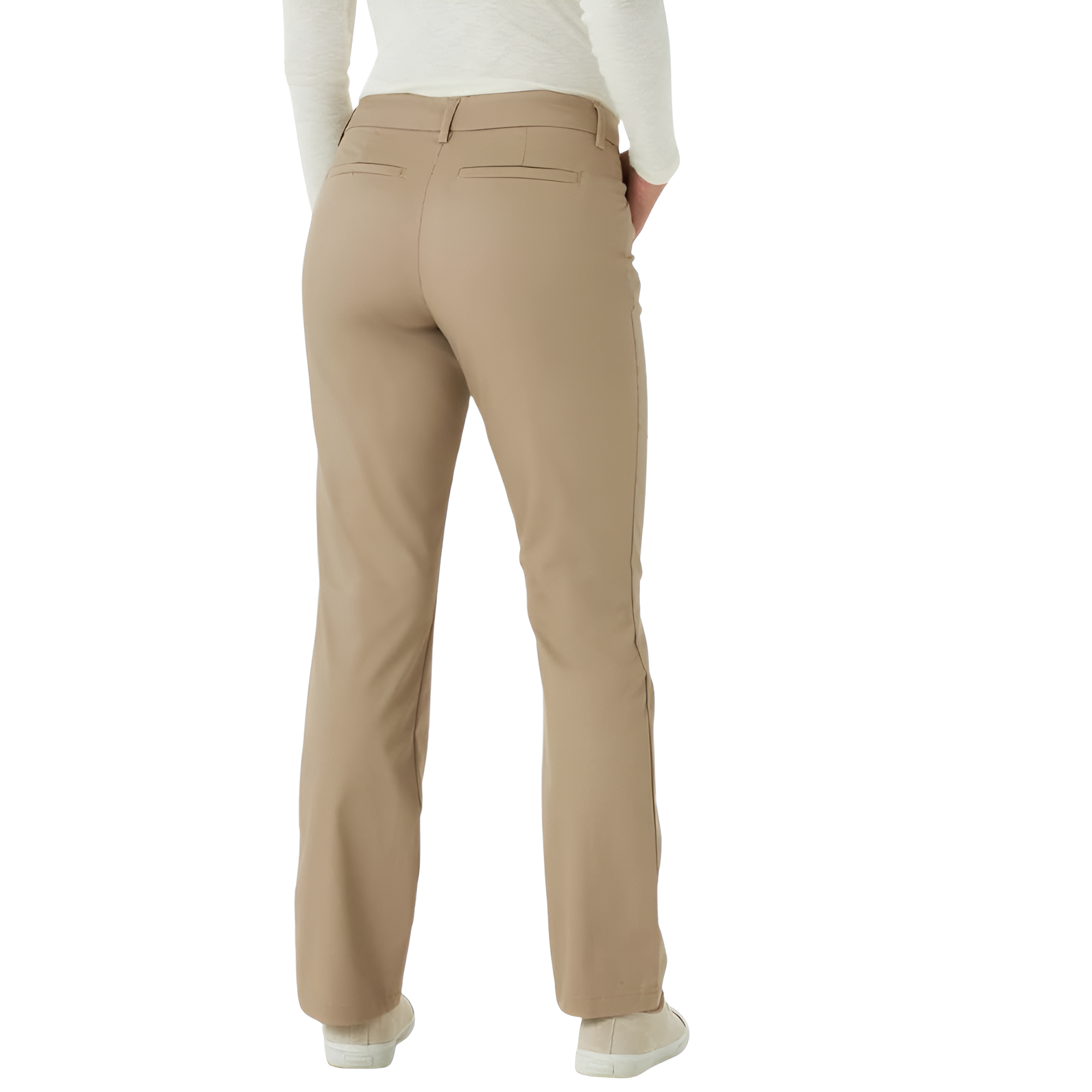 Comfortable Mid Rise Work Trousers For Women  – styled outfit view
