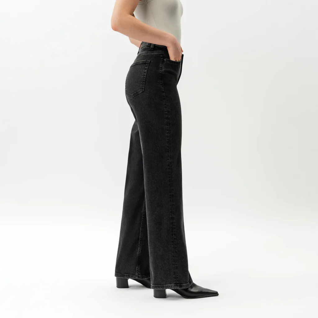 Women's High Rise Wide Denim Jeans – lifestyle view 17