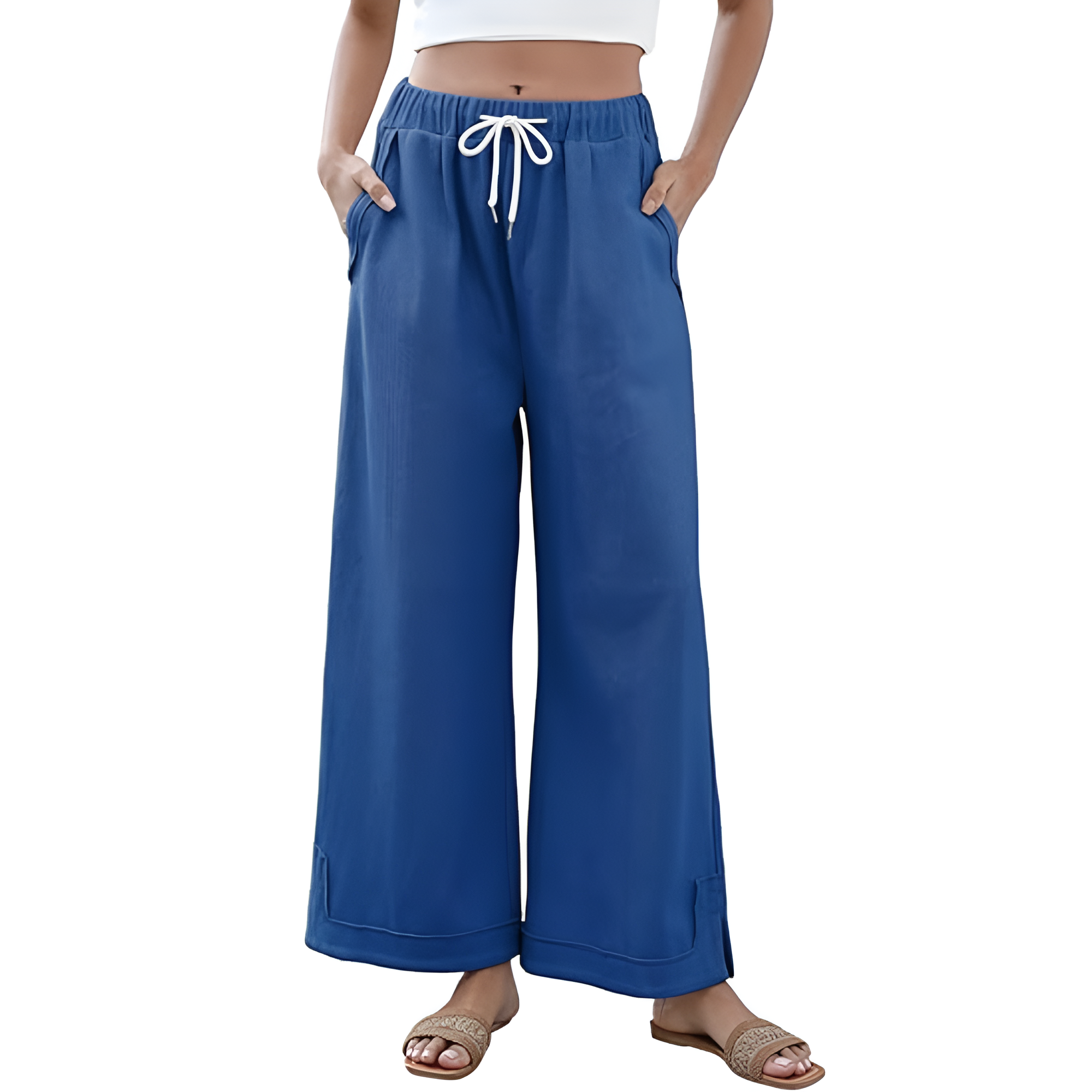 Loose Fit Drawstring Wide Trousers – lifestyle view 17