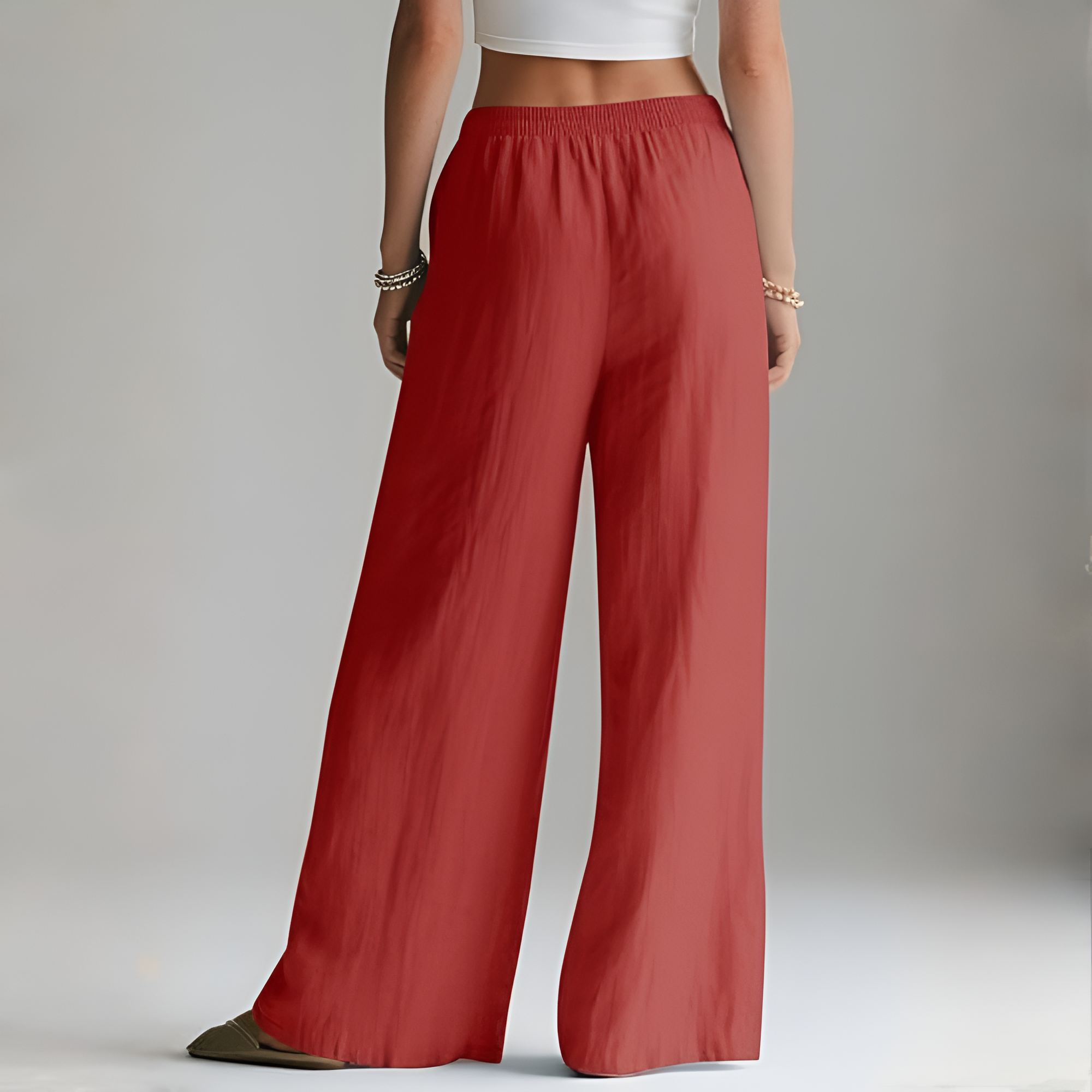 Wide Fit Summer Flowy Palazzo Pants For Women  – lifestyle view 13