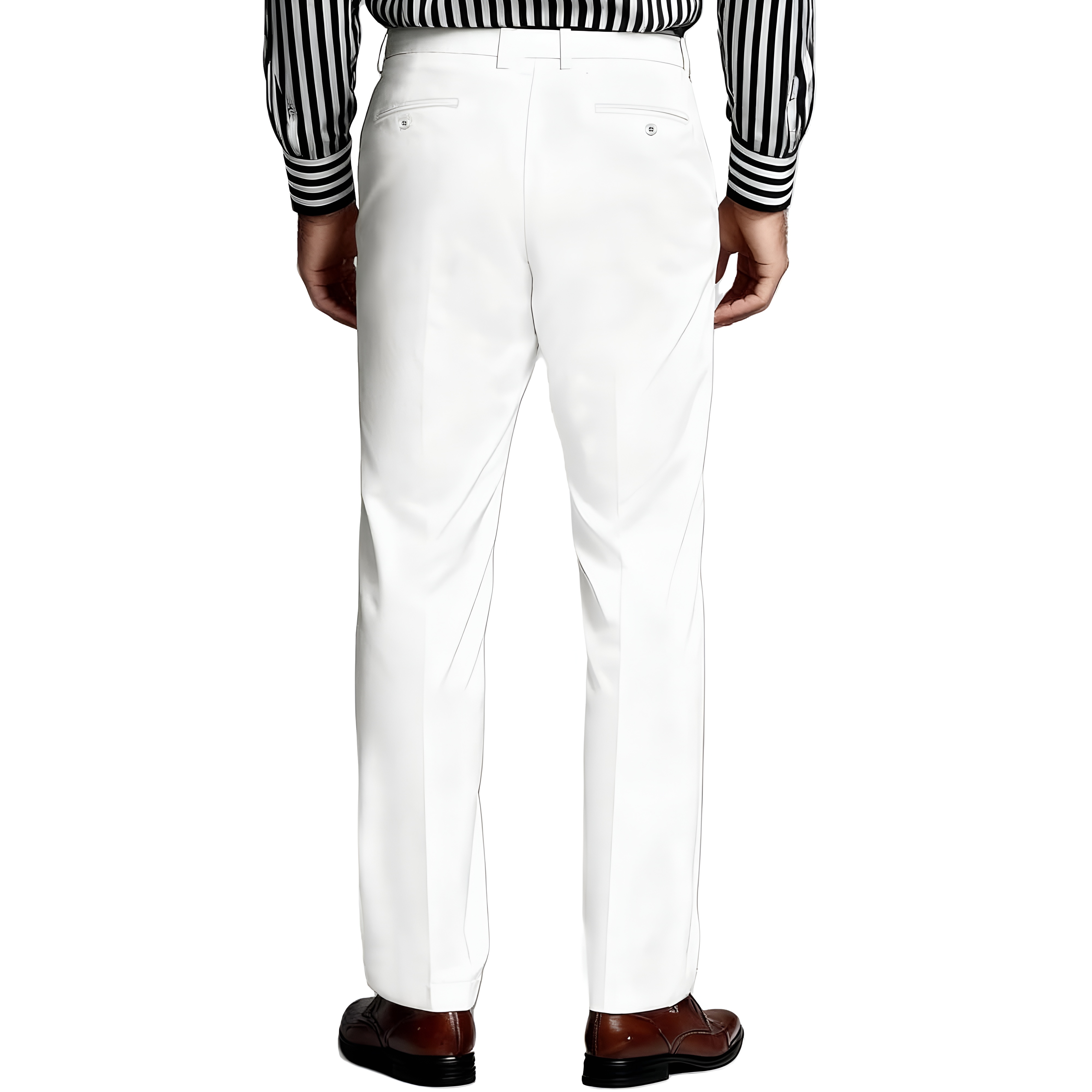 Stretch Dress Pants With Four Pocket Design And Zipper Closure For Men – waistband detail