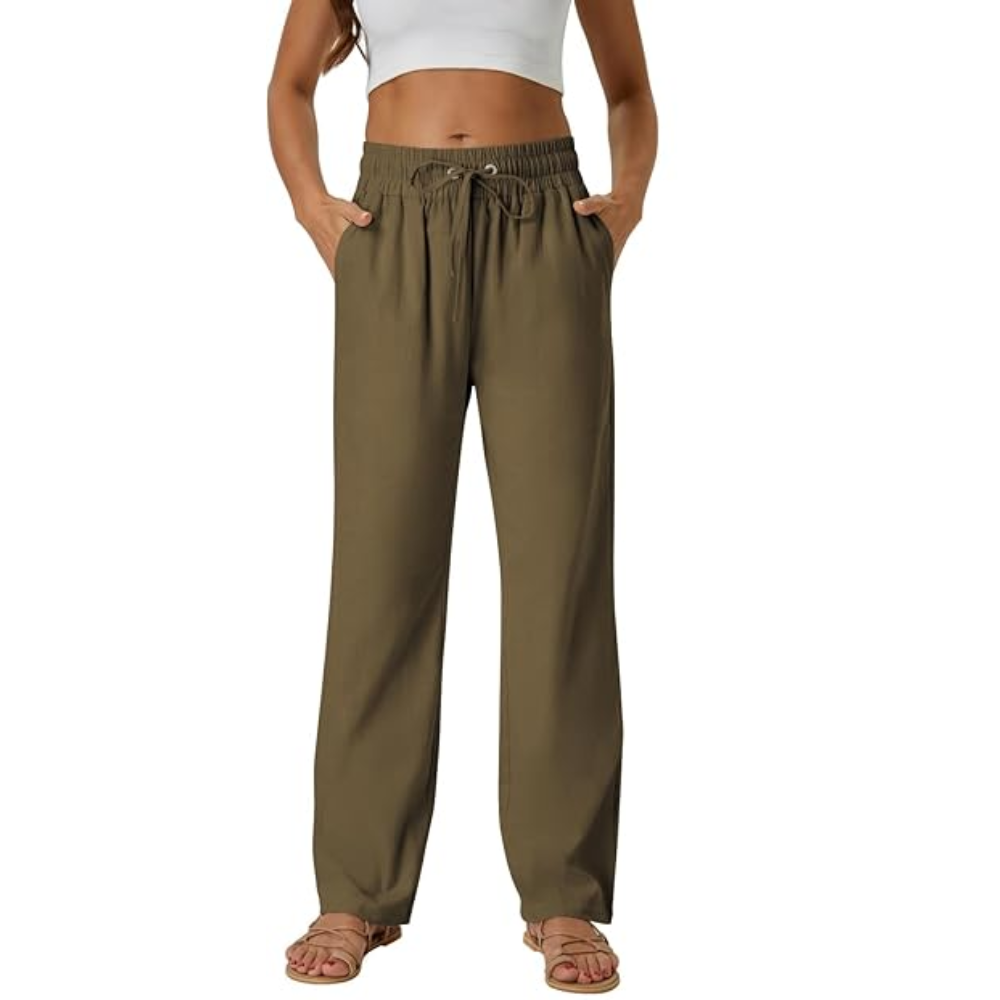 Casual High Rise Loose Fit Summer Pants With Side Pockets – fit and style view
