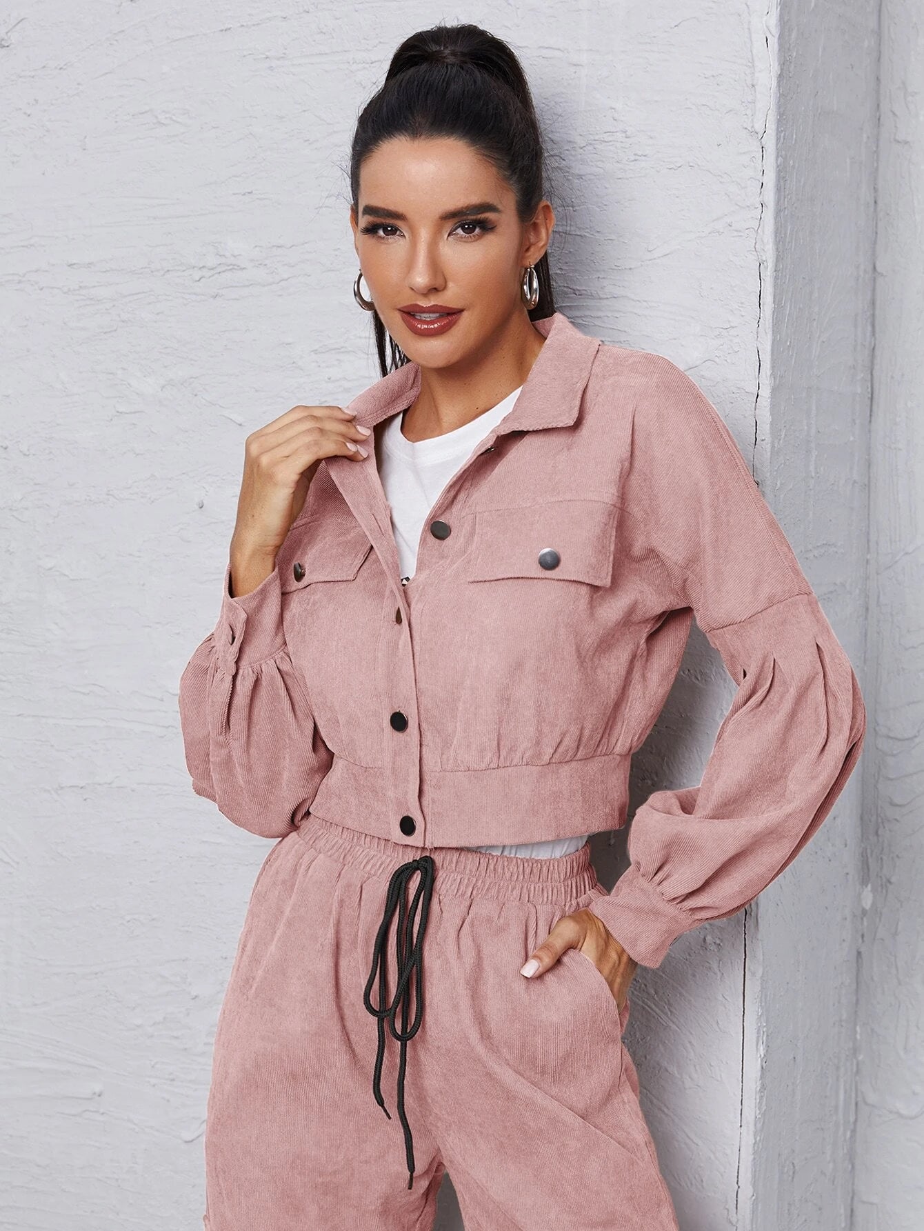 Jacket With Tie Front Cargo PantsJacket With Tie Front Cargo Pants - Image 18