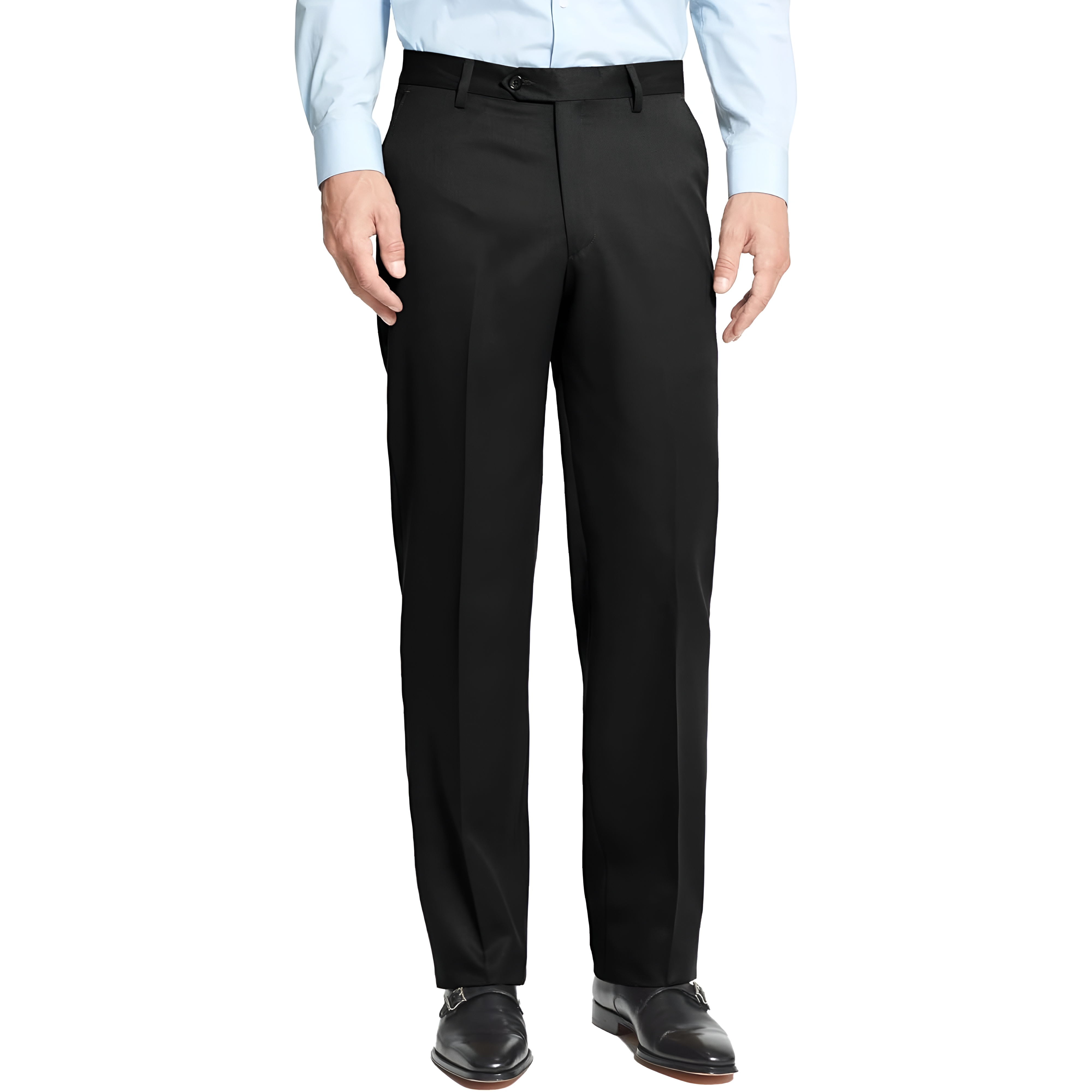 Stretch Dress Pants With Four Pocket Design And Zipper Closure For Men – side profile view