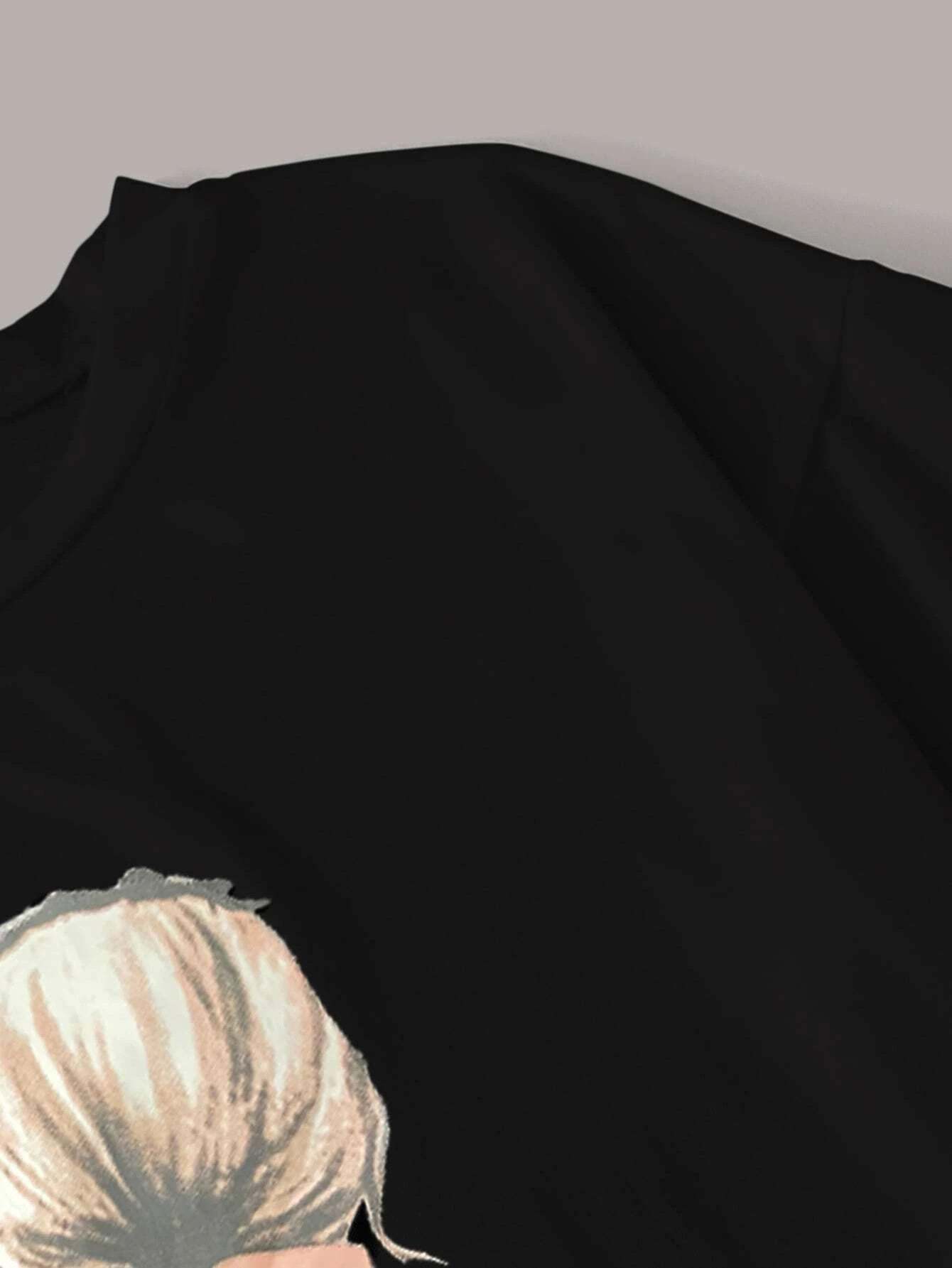 Graphic T-Shirt With Knot Front Cargo Pants