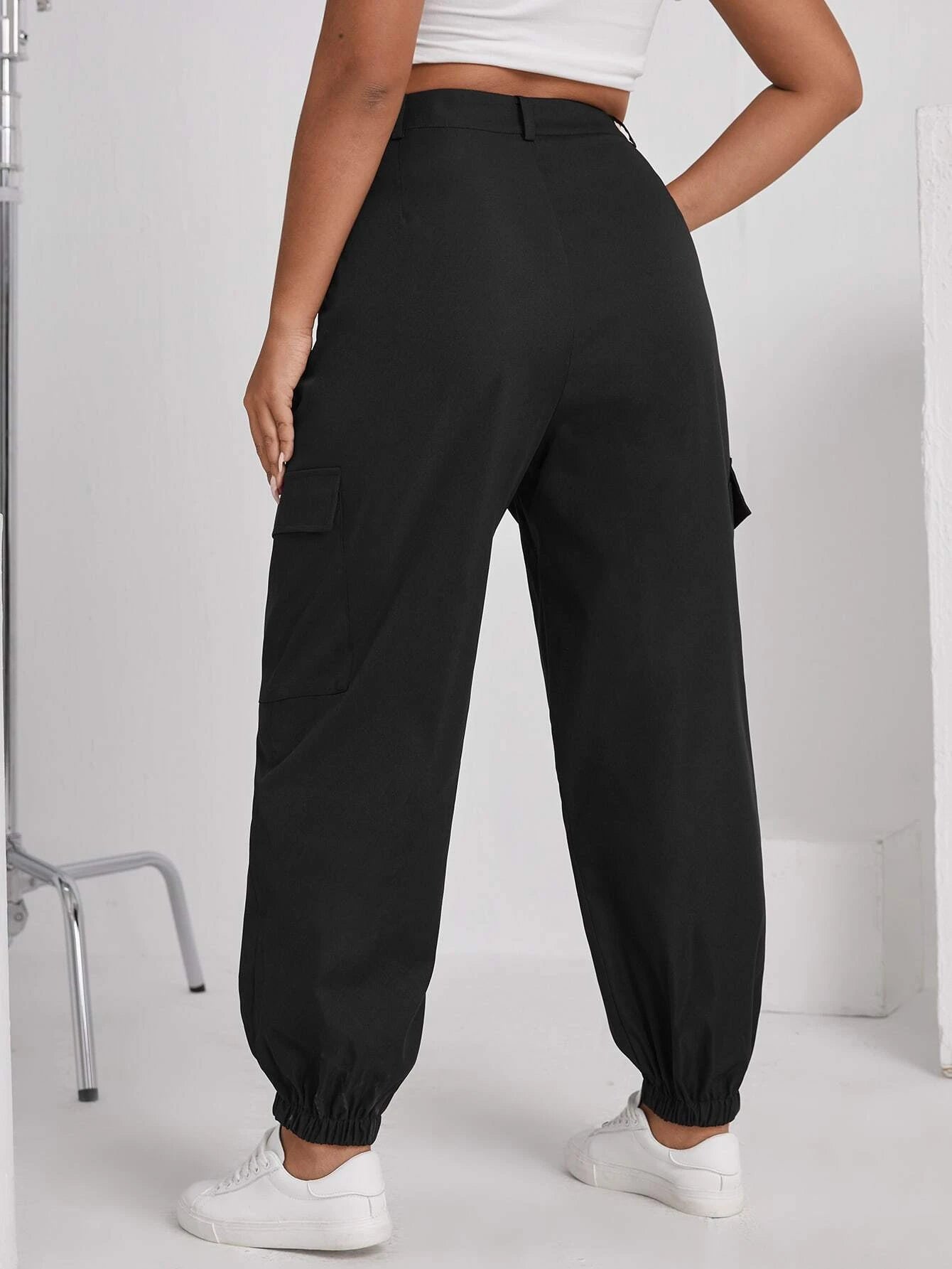 Button Fly Flap Pocket Cargo Pants – back view detail