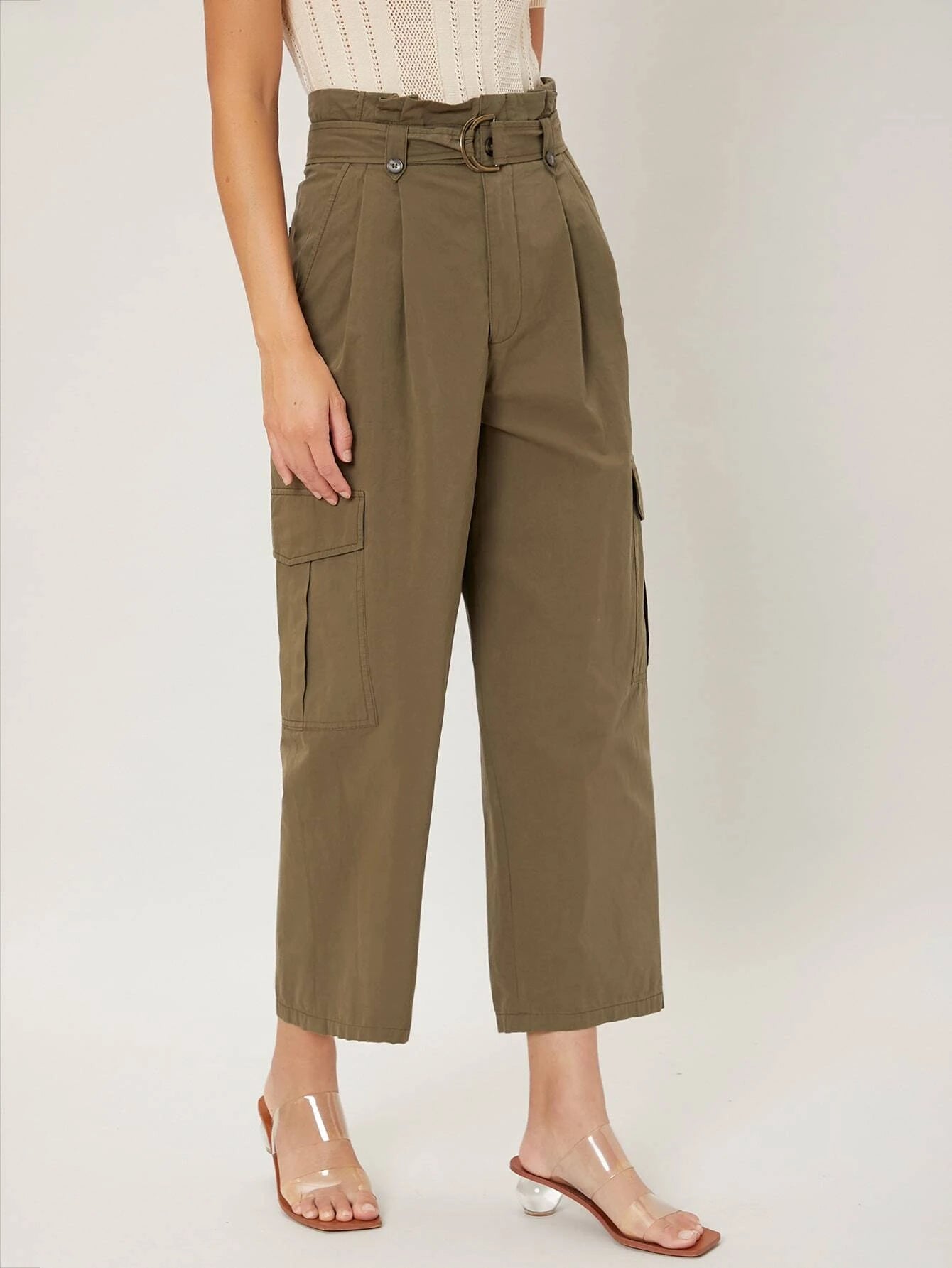 Cropped Cargo Pants – full length outfit view