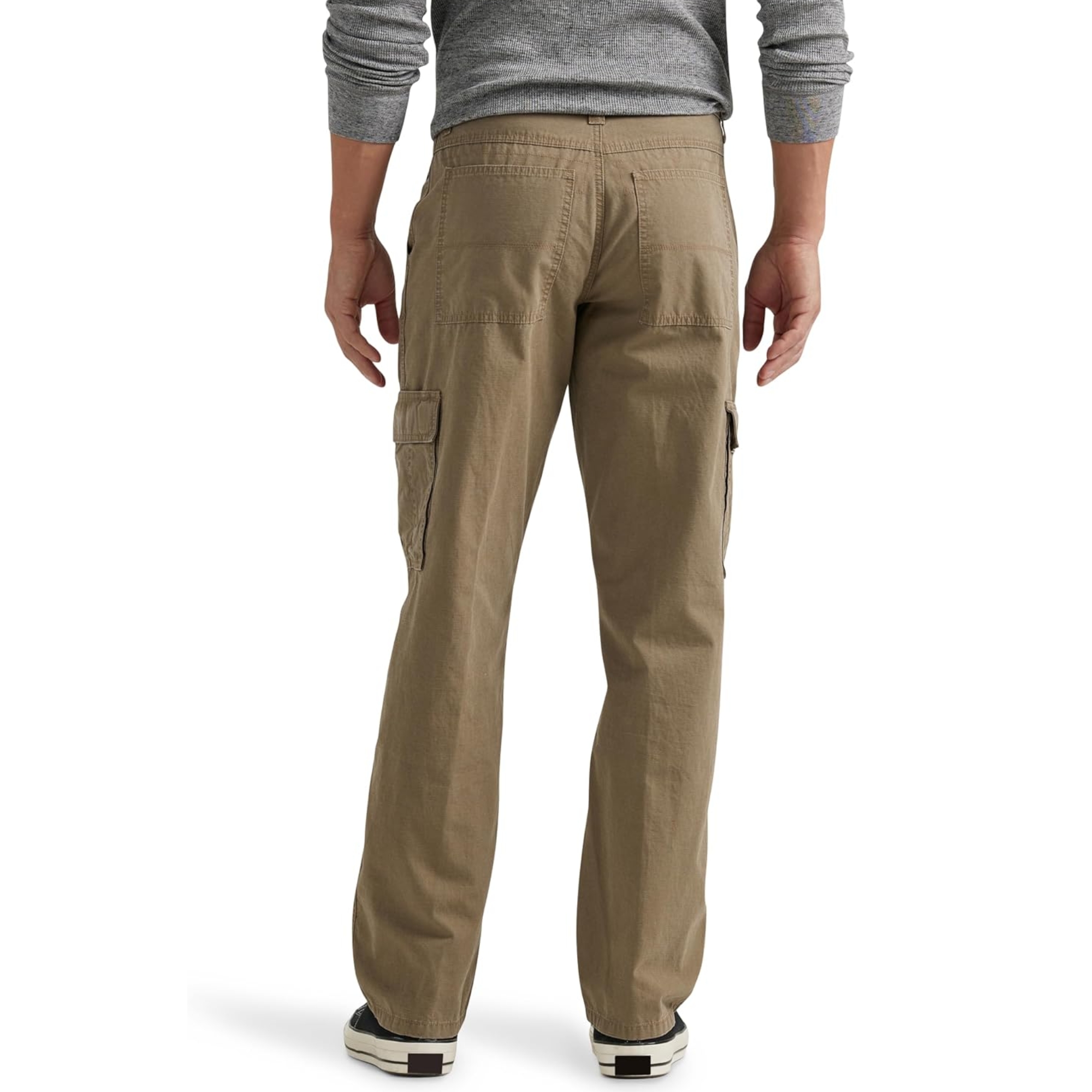 Utility Cargo Pants With Side Flap Pockets And Zipper Closure For Men – side profile view