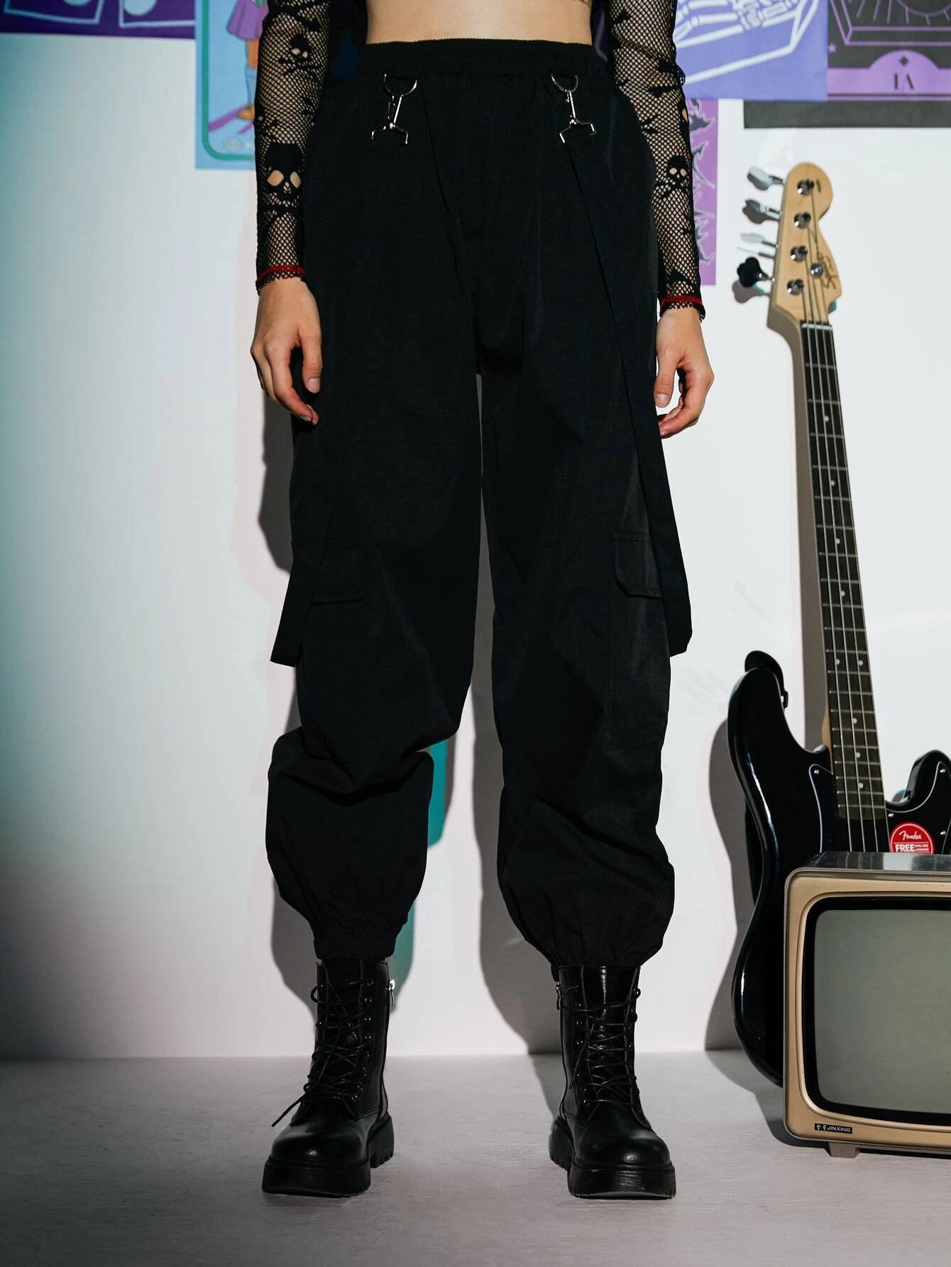 Solid Color Tape Joggers – waistband detail