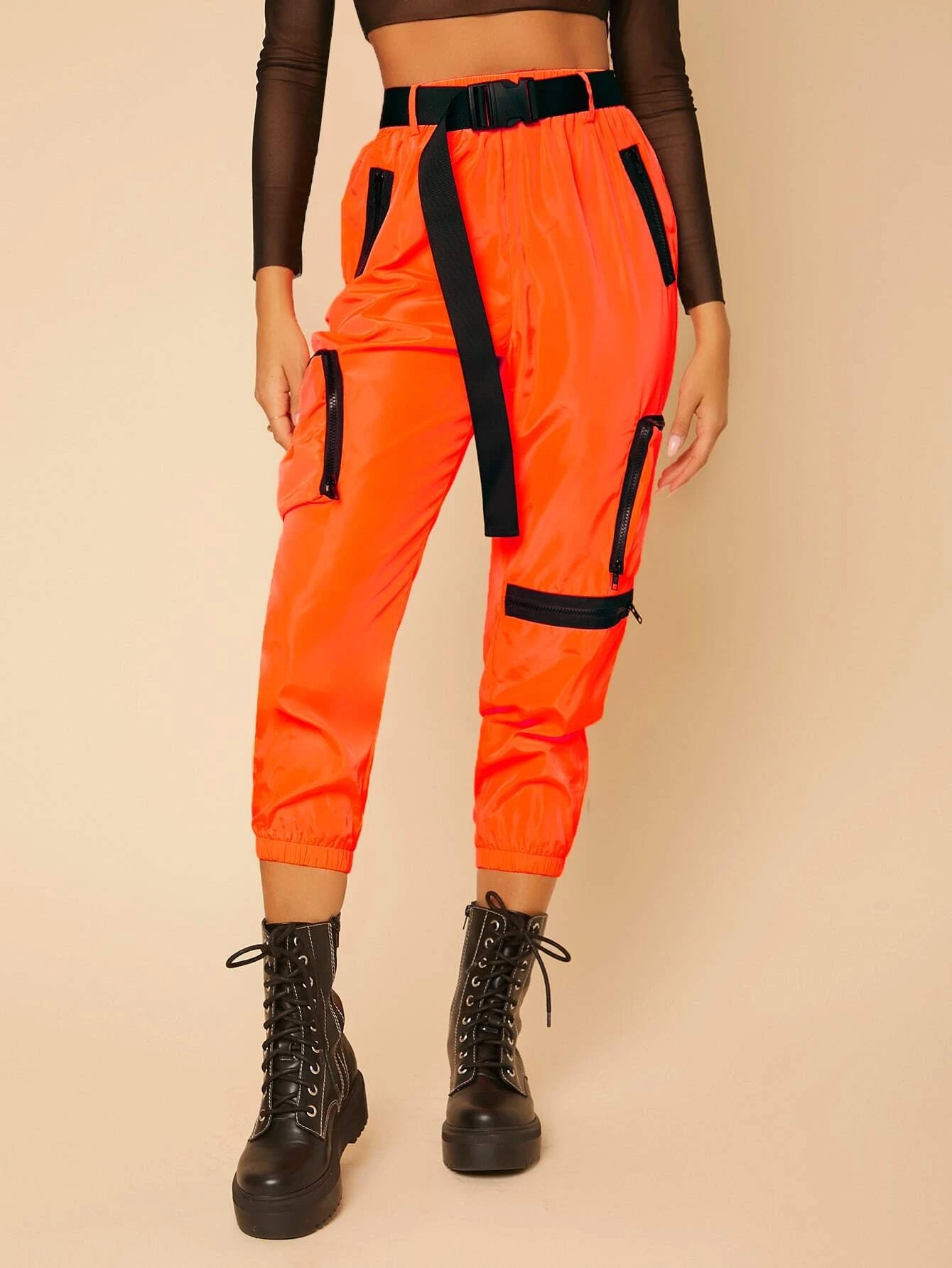 Buckle Belt Capris Cargo Pant – women's cargo pants front view