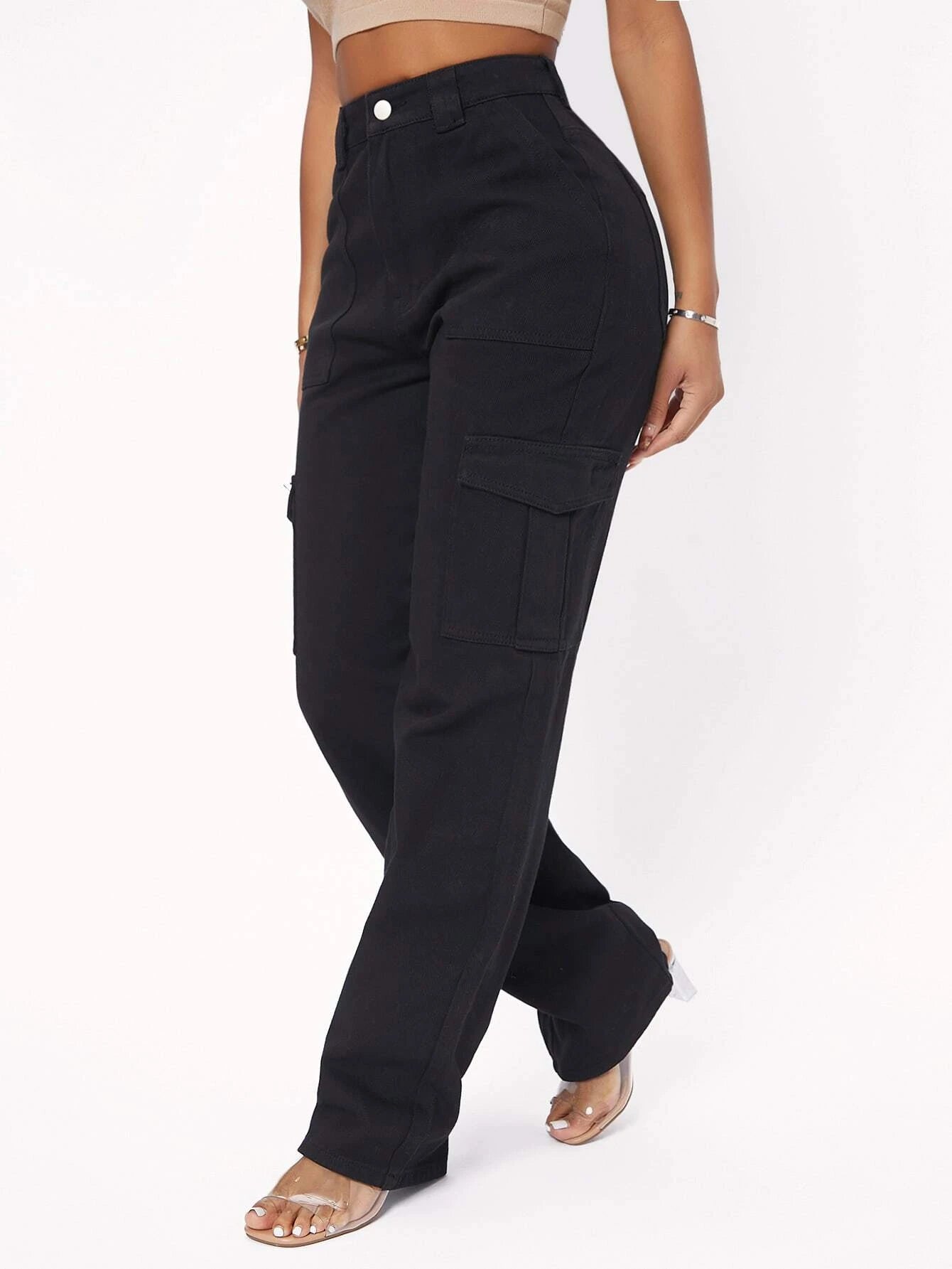 Flap Pocket Side Cargo Jeans – styled outfit view