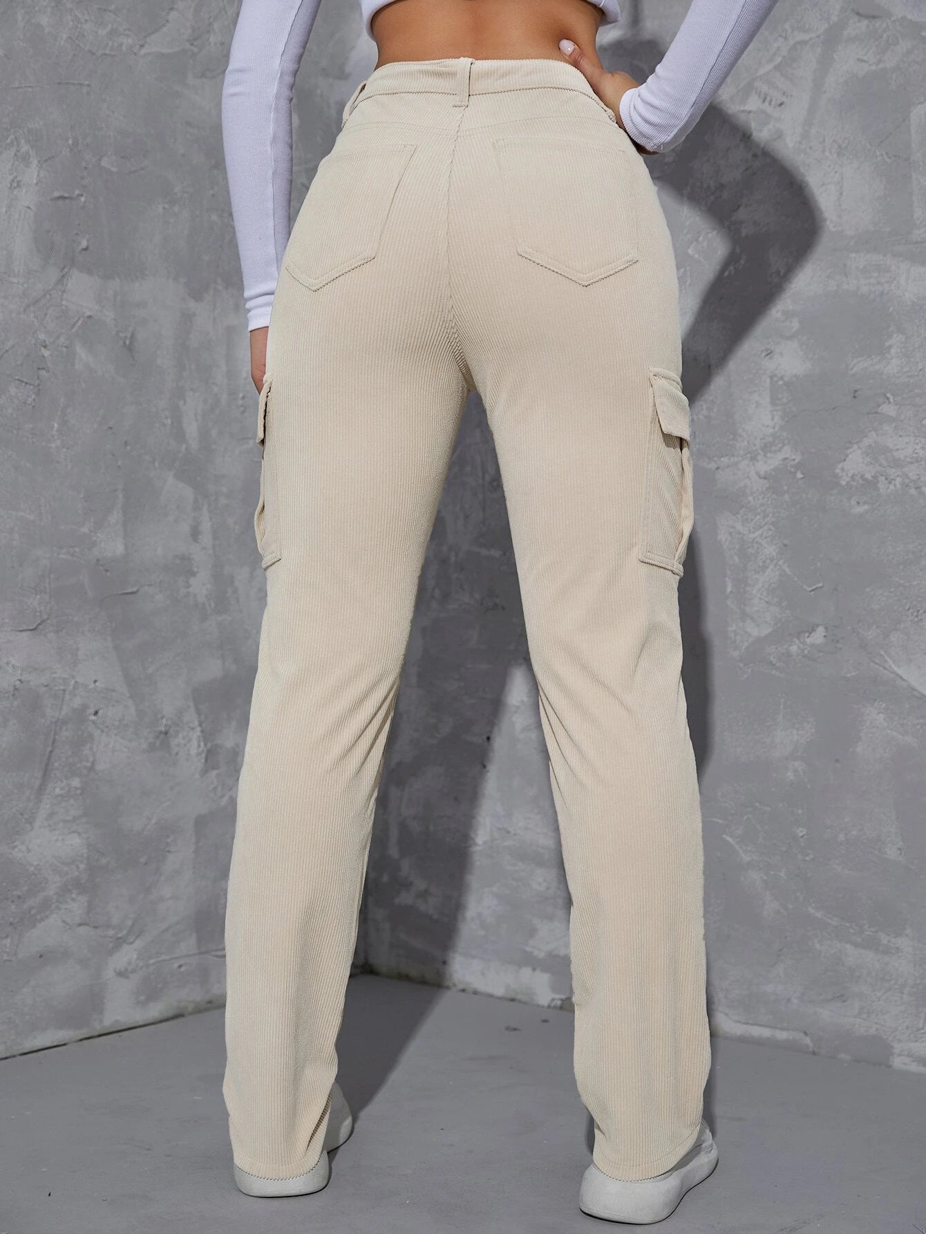 Flap Pocket Corduroy Pant – styled outfit view