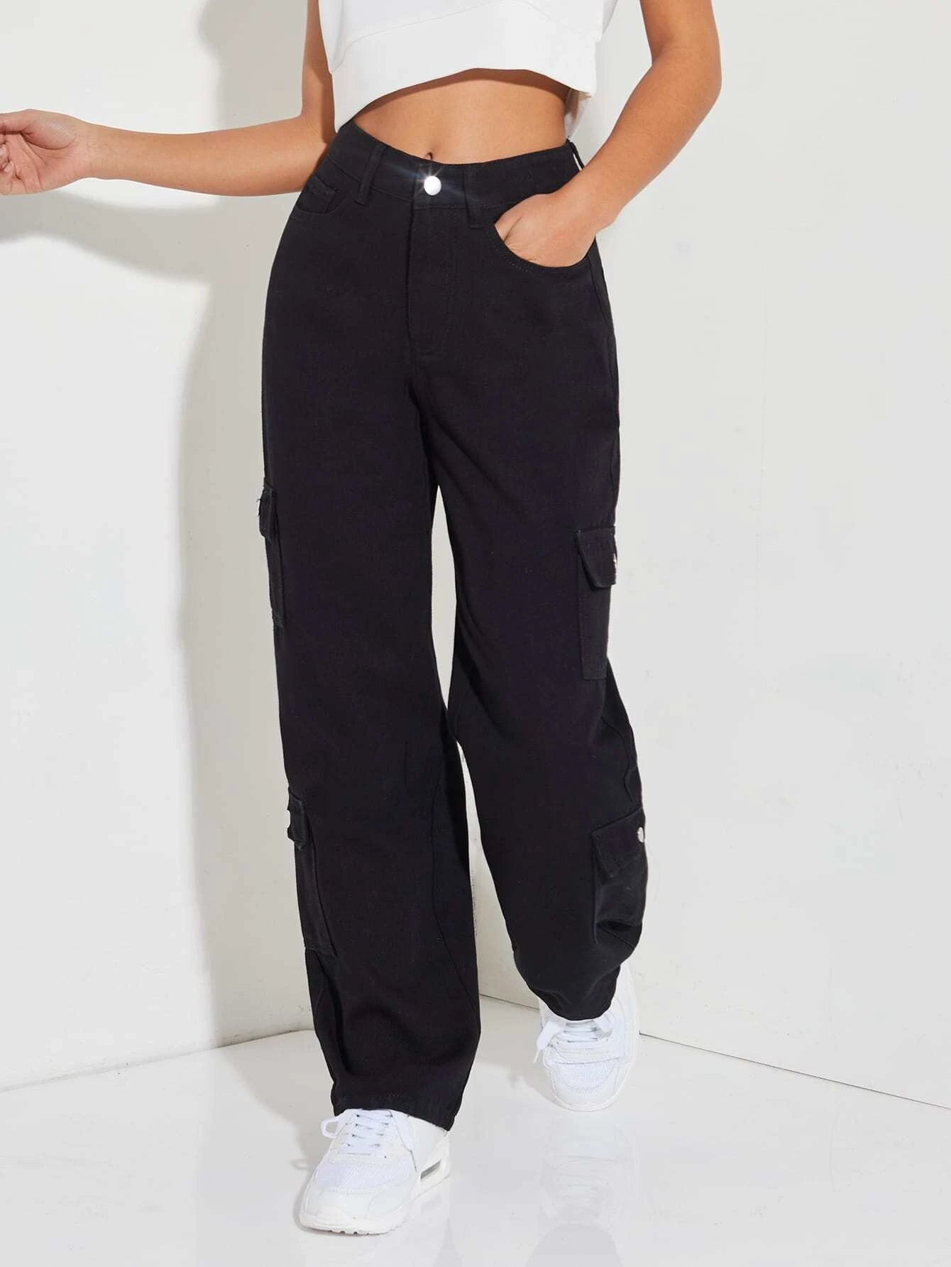 Zipper Fly Flap Pocket Jeans – back view detail