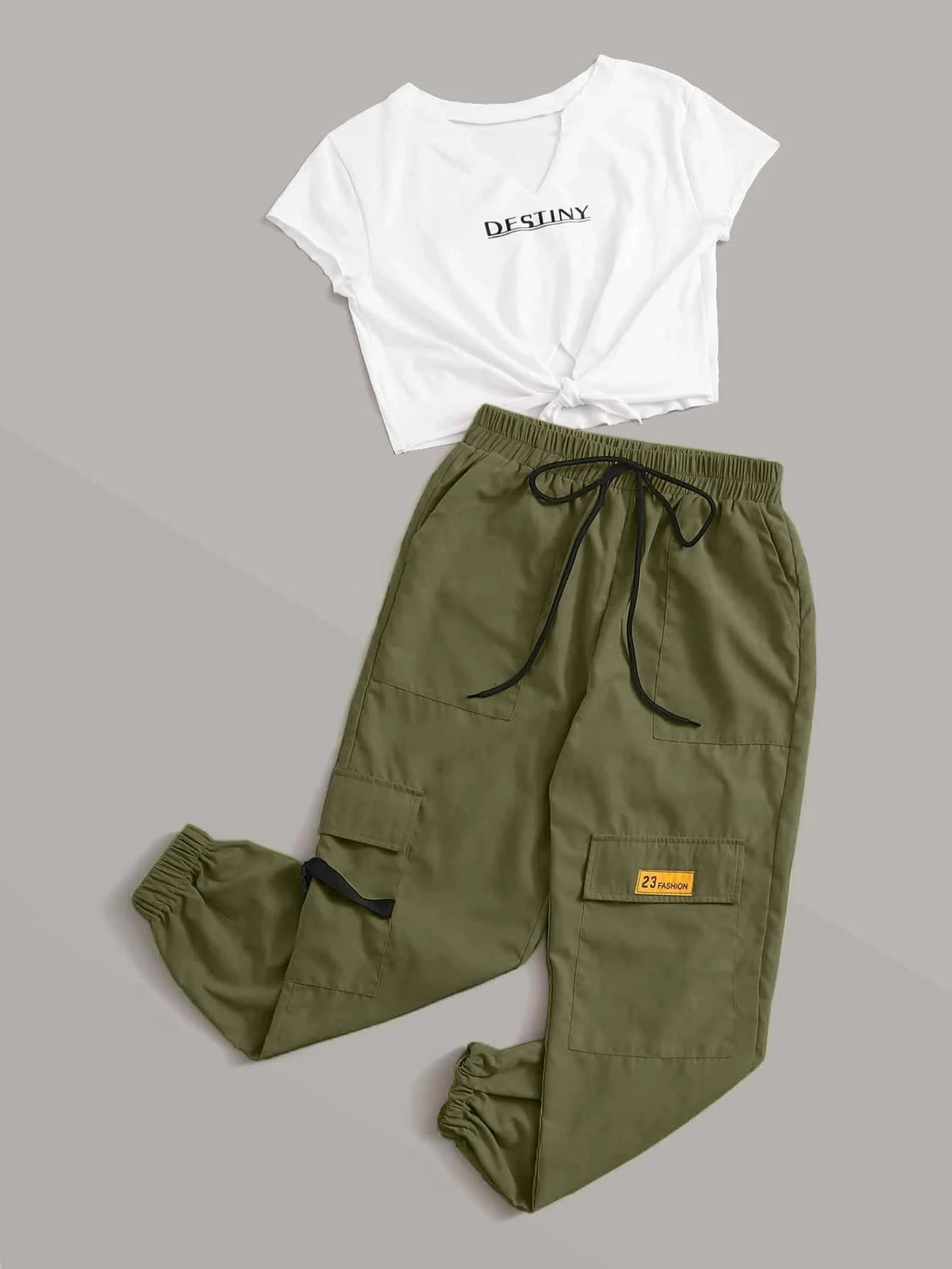 Graphic T-Shirt With Cargo PantsGraphic T-Shirt With Cargo Pants - Image 6