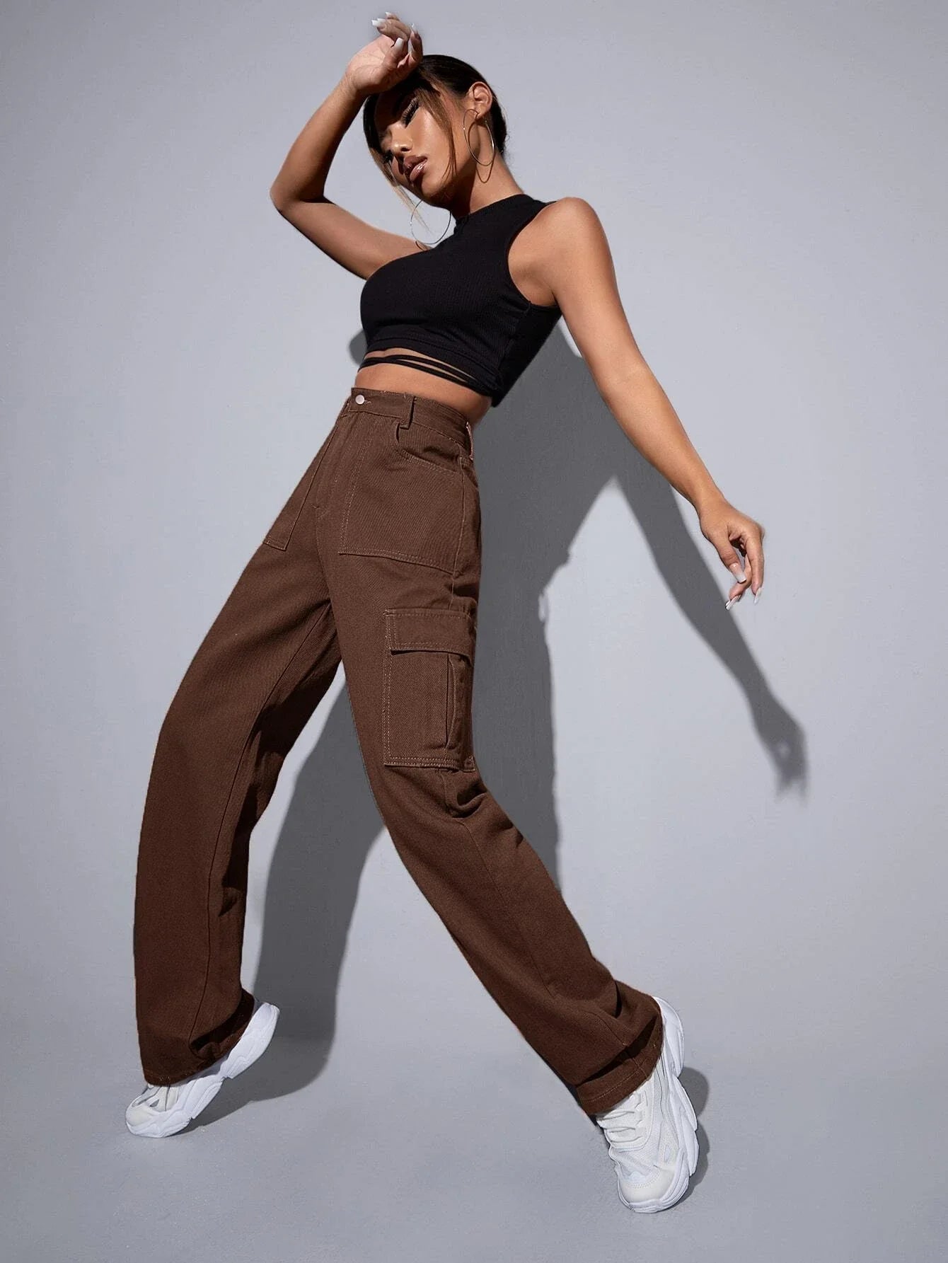Cargo High Waist Jeans – back view detail