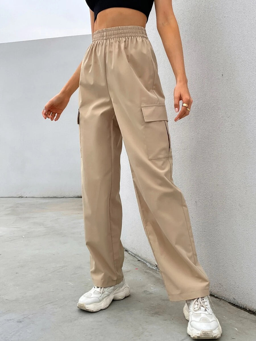 Easy Wear Flap Pocket Cargo Pants – styled outfit view