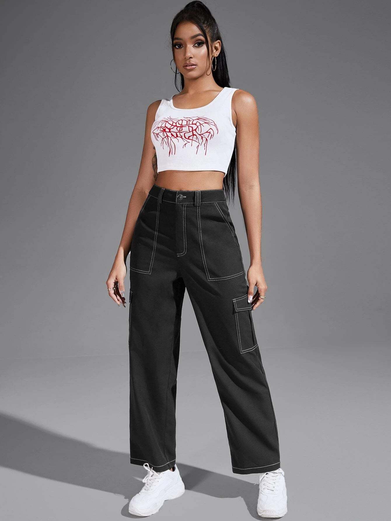 Straight Leg Slight Stretch Cargo Pants