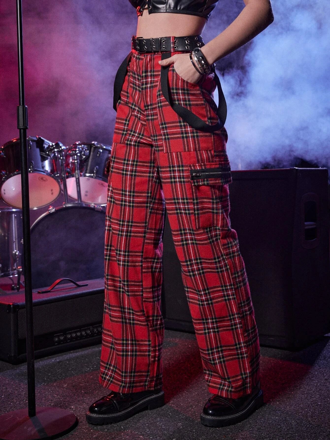 Zipper Straight Leg Pants