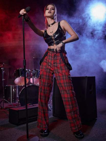 Zipper Straight Leg Pants