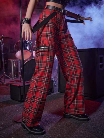 Zipper Straight Leg Pants