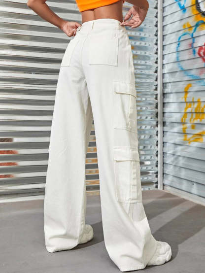 Denim Flap Pocket Cargo Jeans