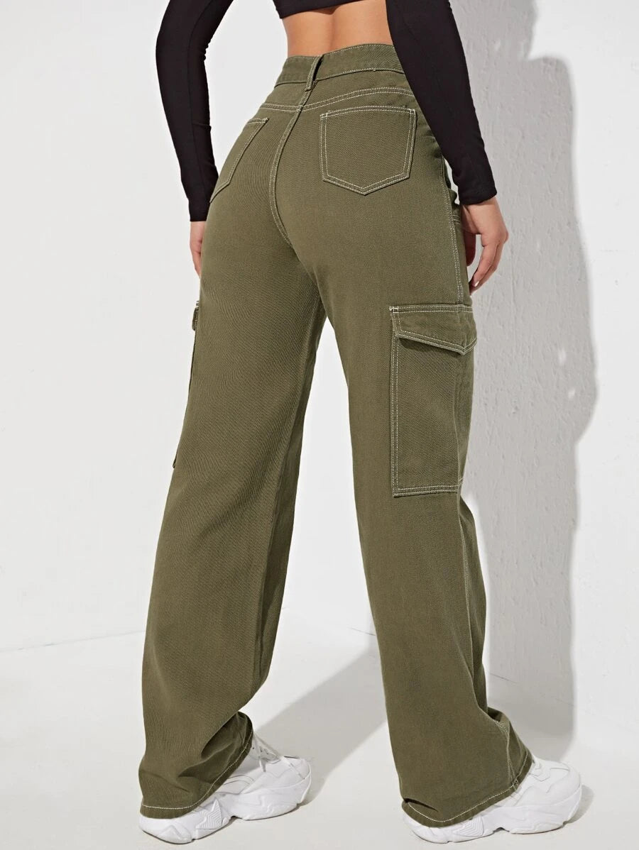 High Waist Side Pocket Jeans – side profile view