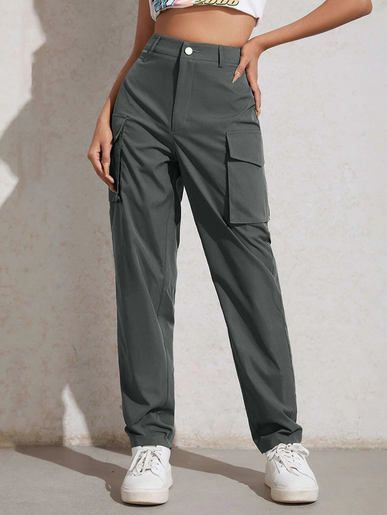 Flap Pocket Zip Cargo Pant – fabric detail close-up