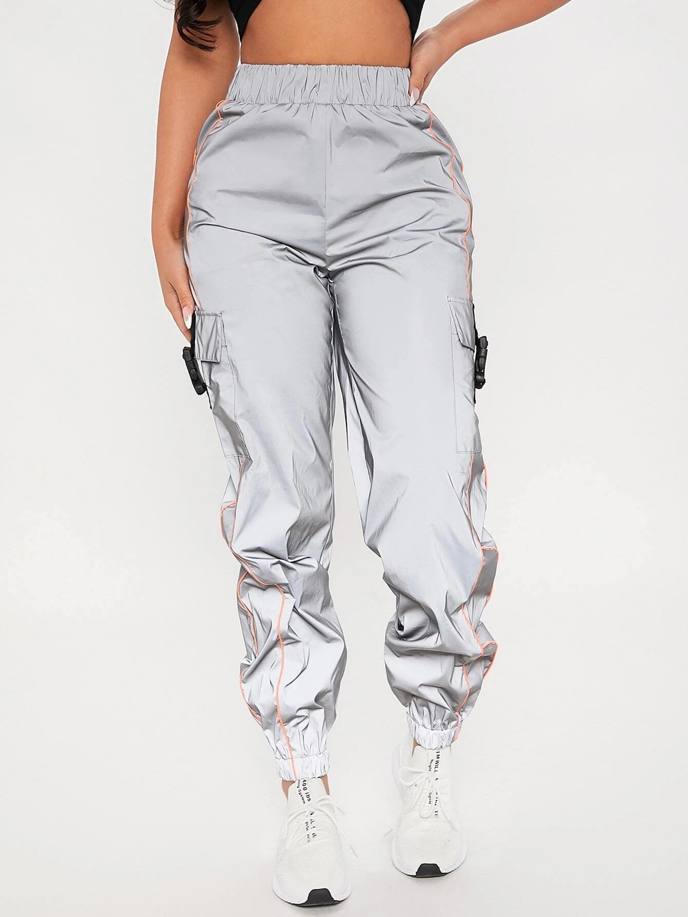 Flap Pocket Buckle Cargo Pants – back view detail