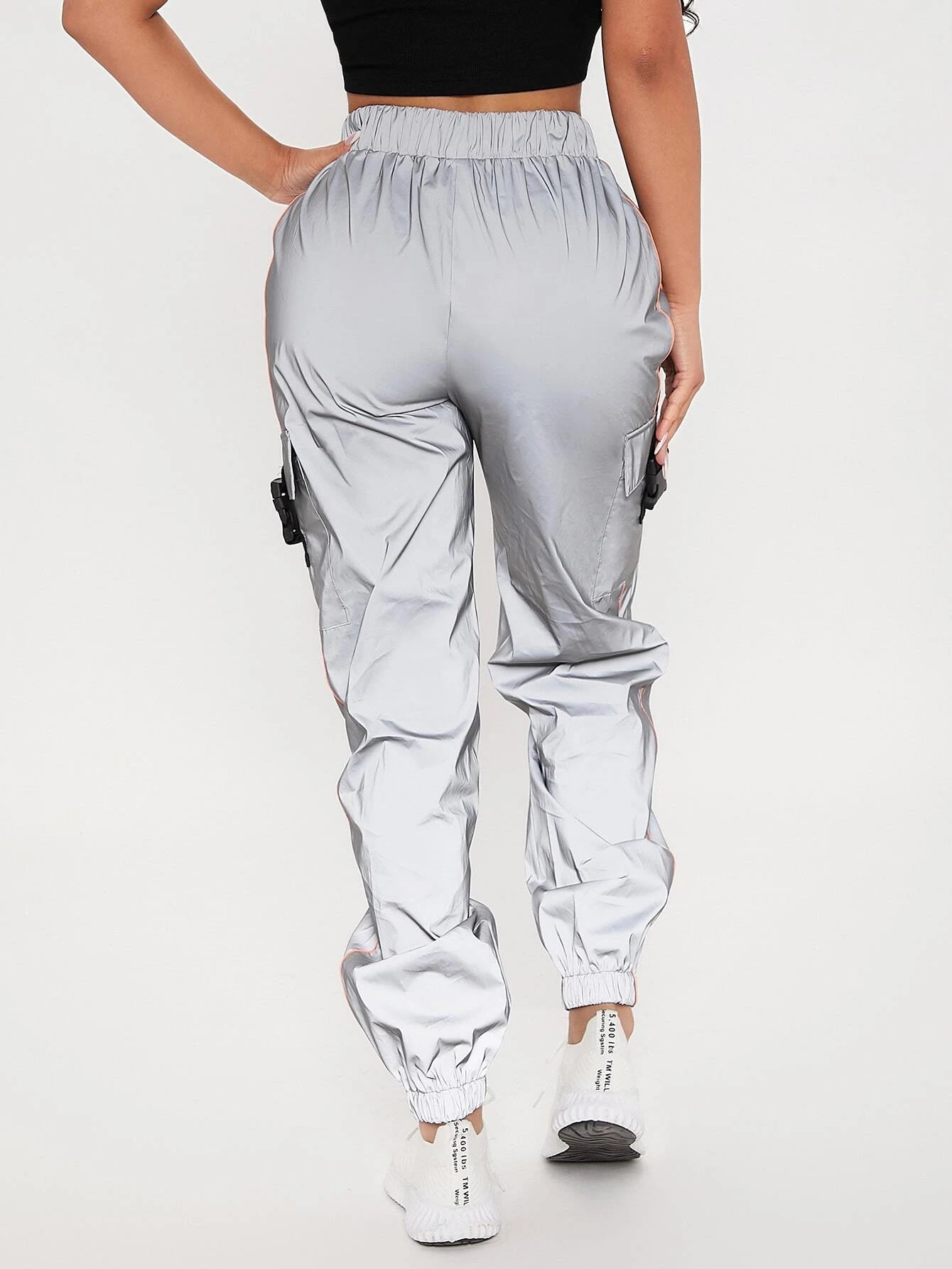 Flap Pocket Buckle Cargo Pants – pocket detail close-up