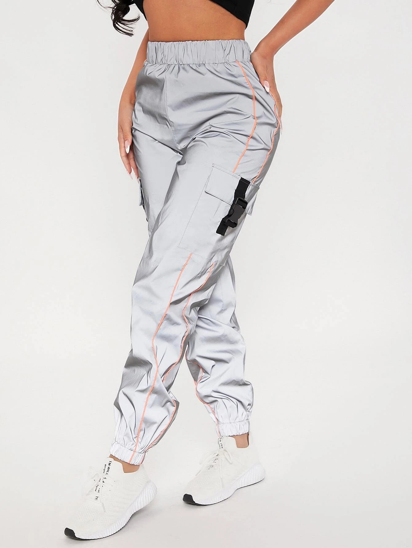 Flap Pocket Buckle Cargo Pants – women's cargo pants front view