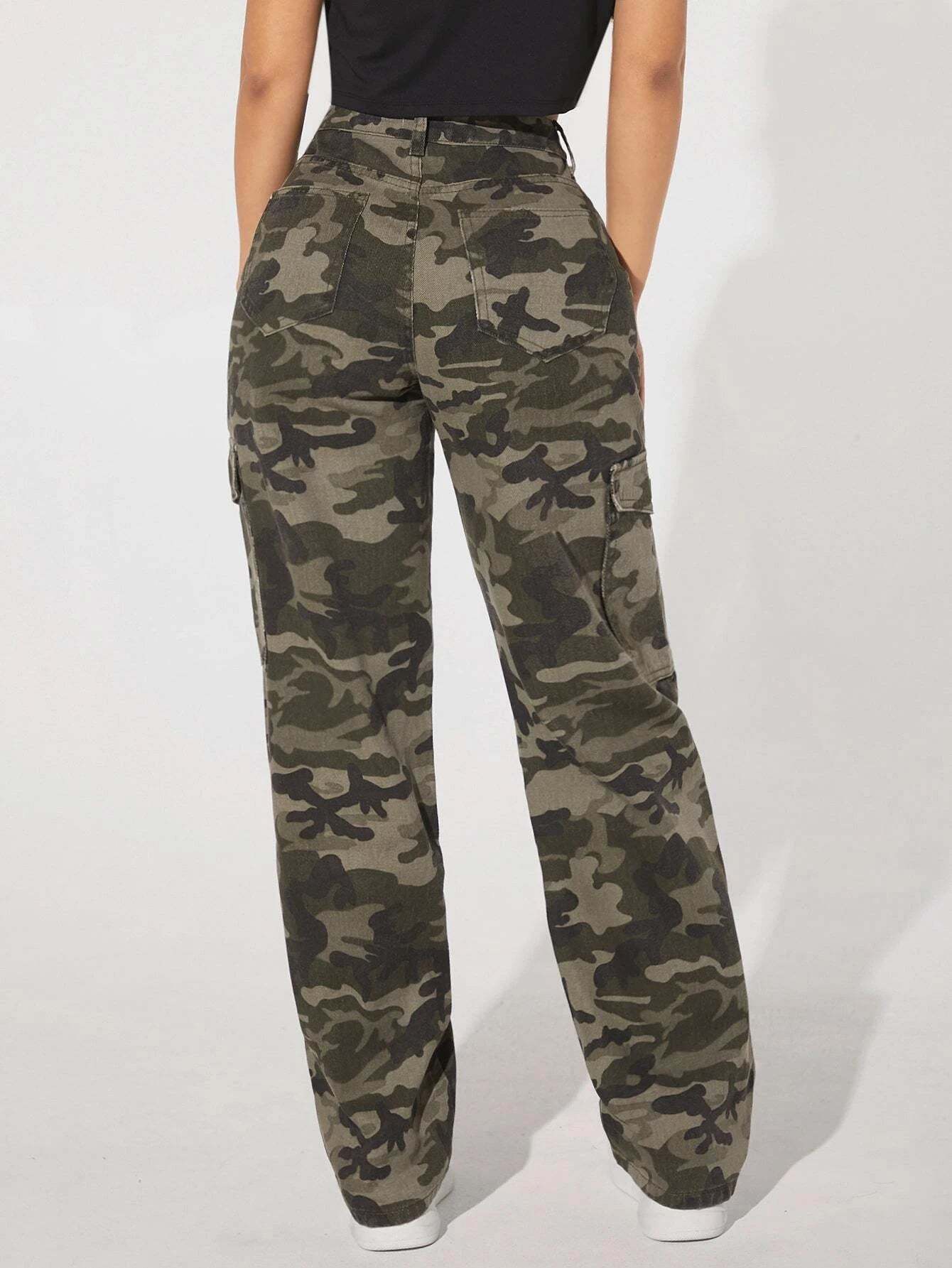 Camo Printed Cargo Jeans