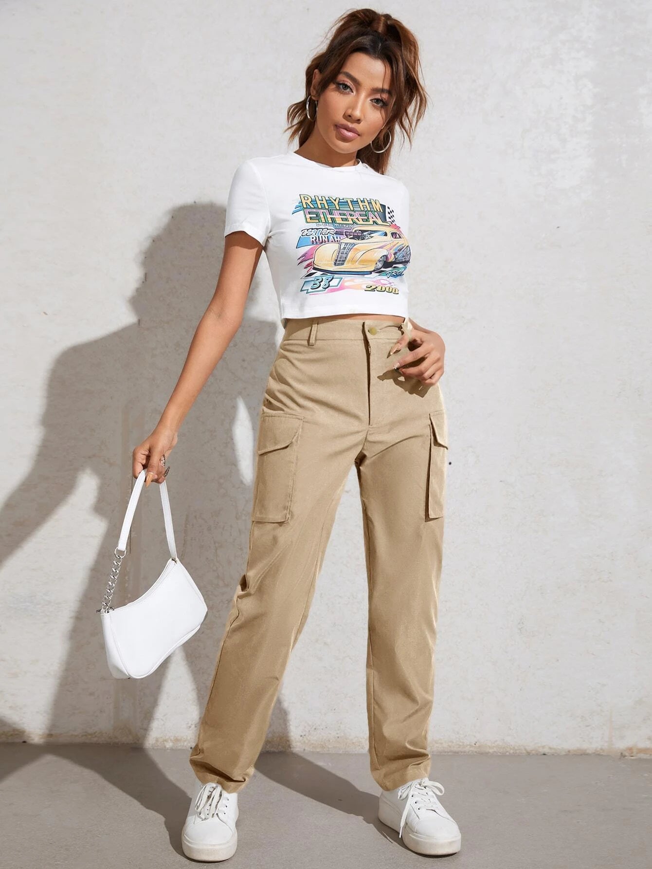 Flap Pocket Zip Cargo Pant – side profile view