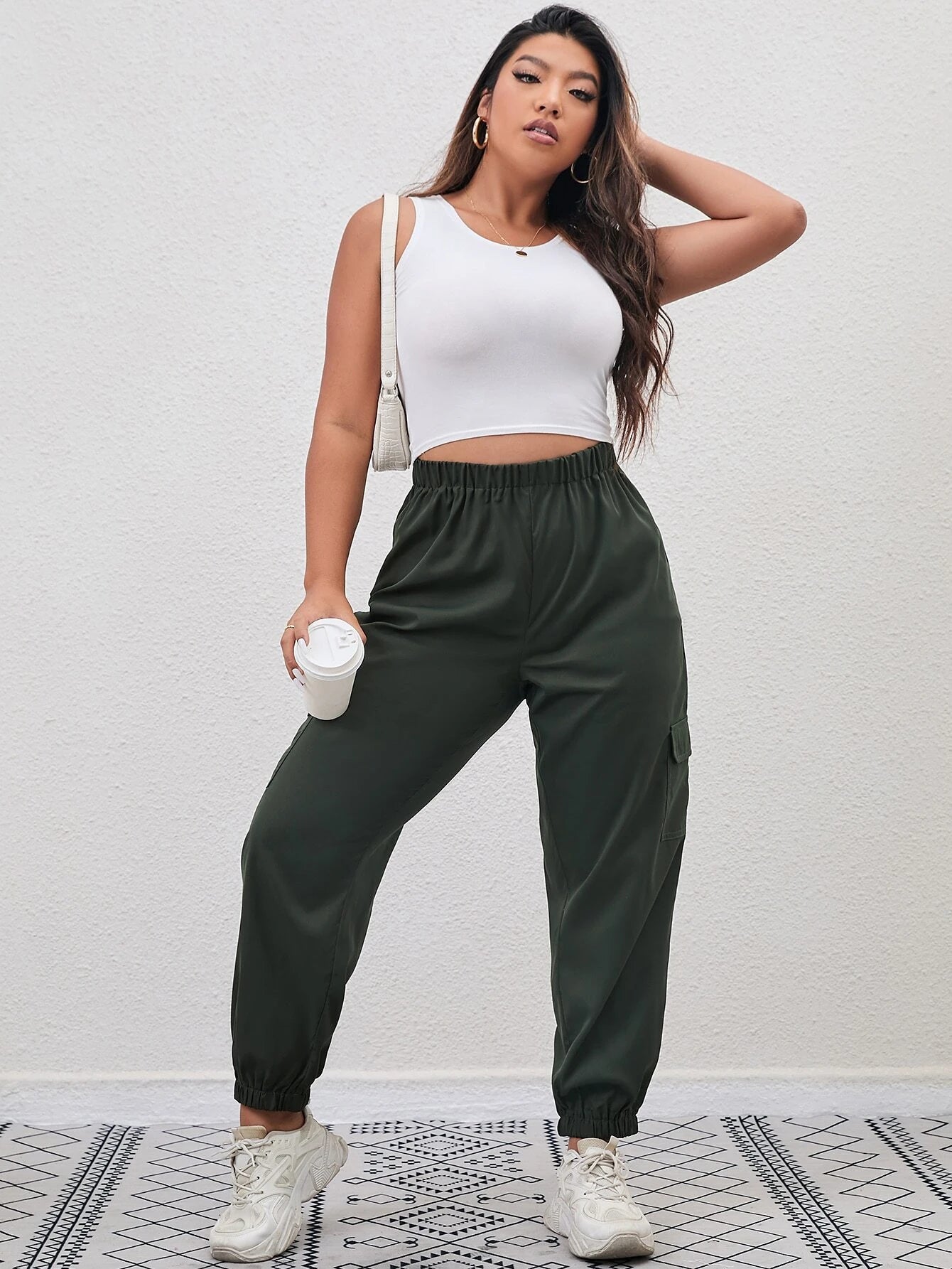 Casual Long Tapered Pants – side profile view
