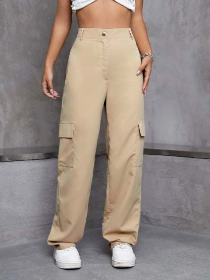 High Rise Zipper Cargo Pant