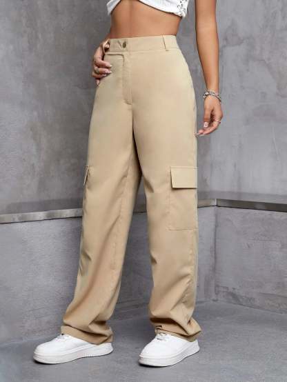 High Rise Zipper Cargo Pant