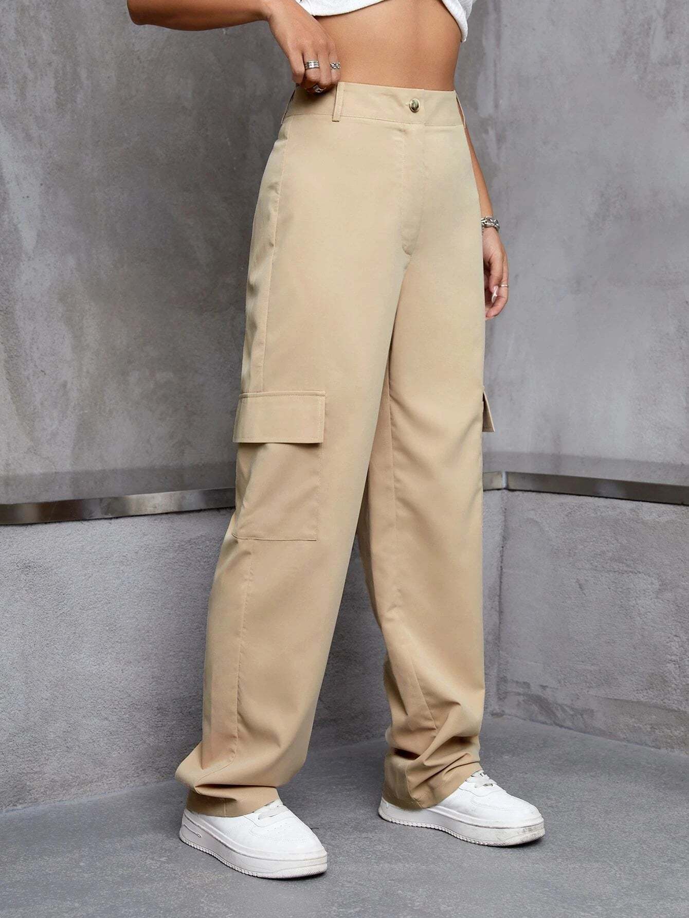 High Rise Zipper Cargo Pant