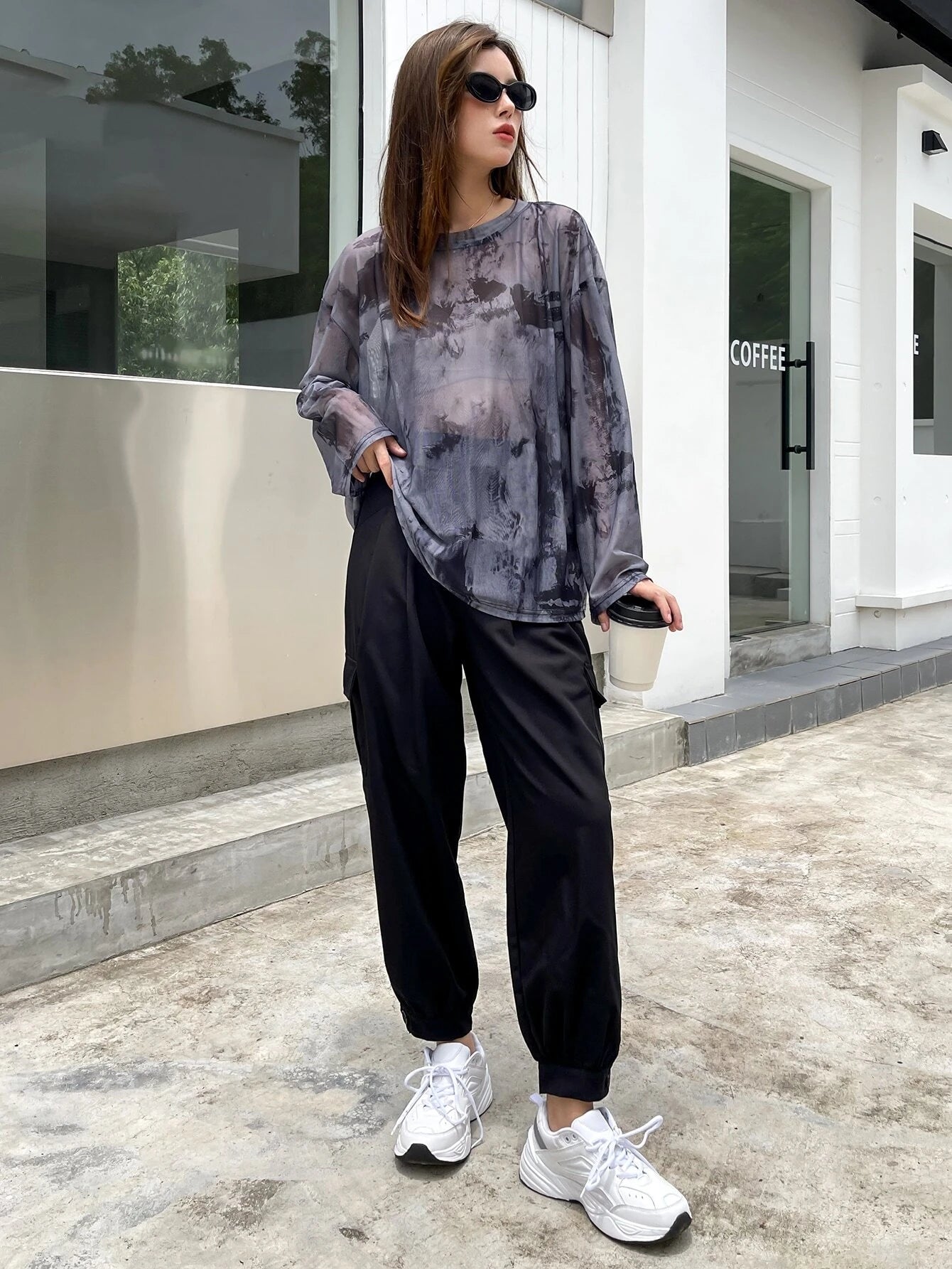 Side Pleated Flap Pocket Cargo Pants – pocket detail close-up