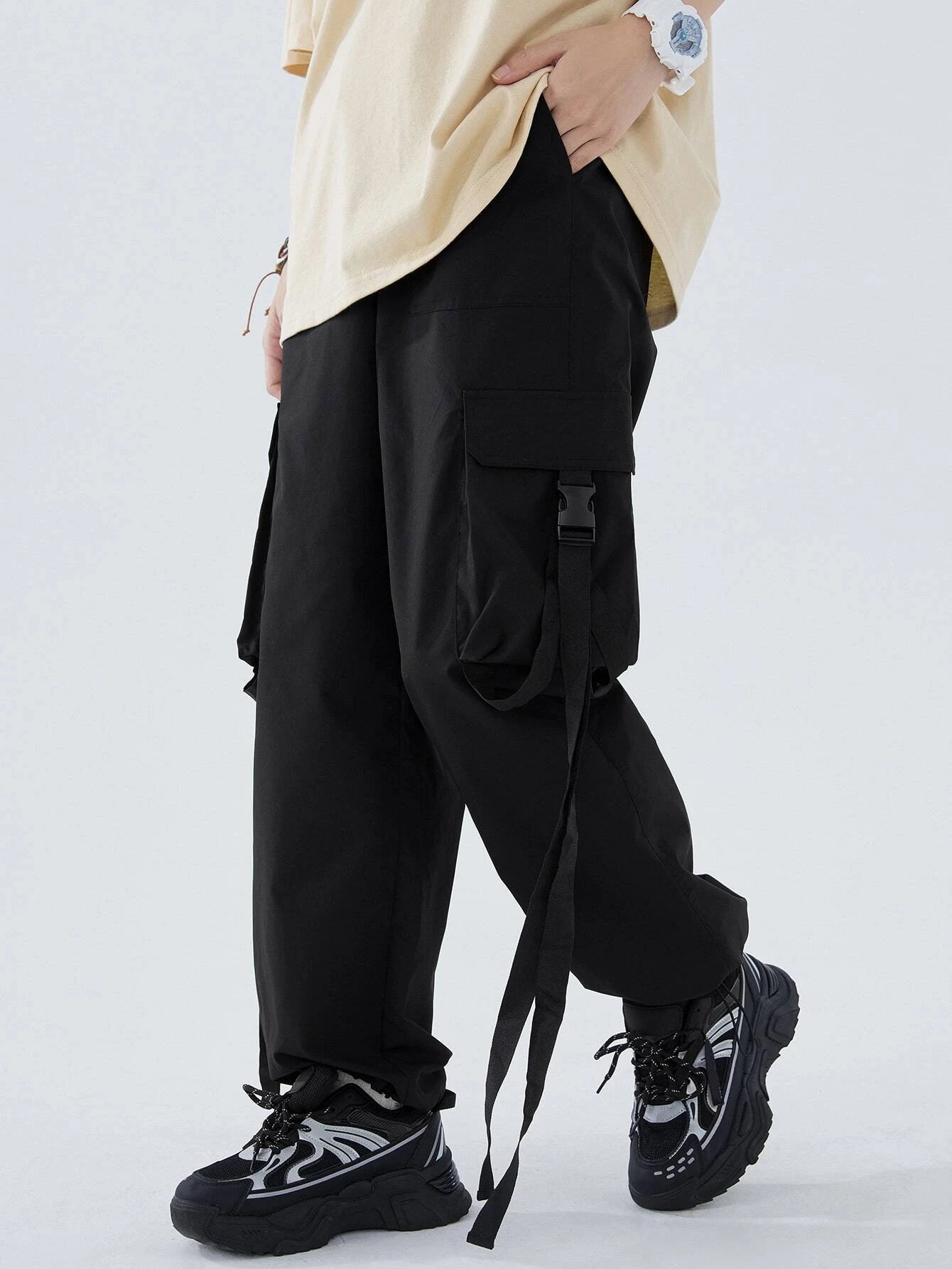 Casual Flap Pocket Cargo Pants Style 4 – women's cargo pants front view