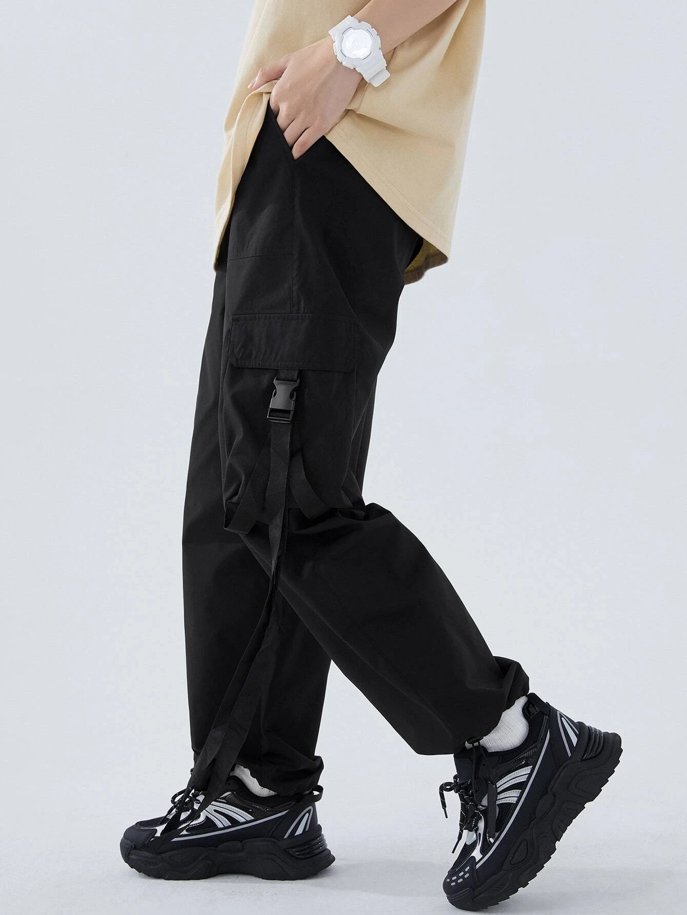 Casual Flap Pocket Cargo Pants Style 4 – waistband detail