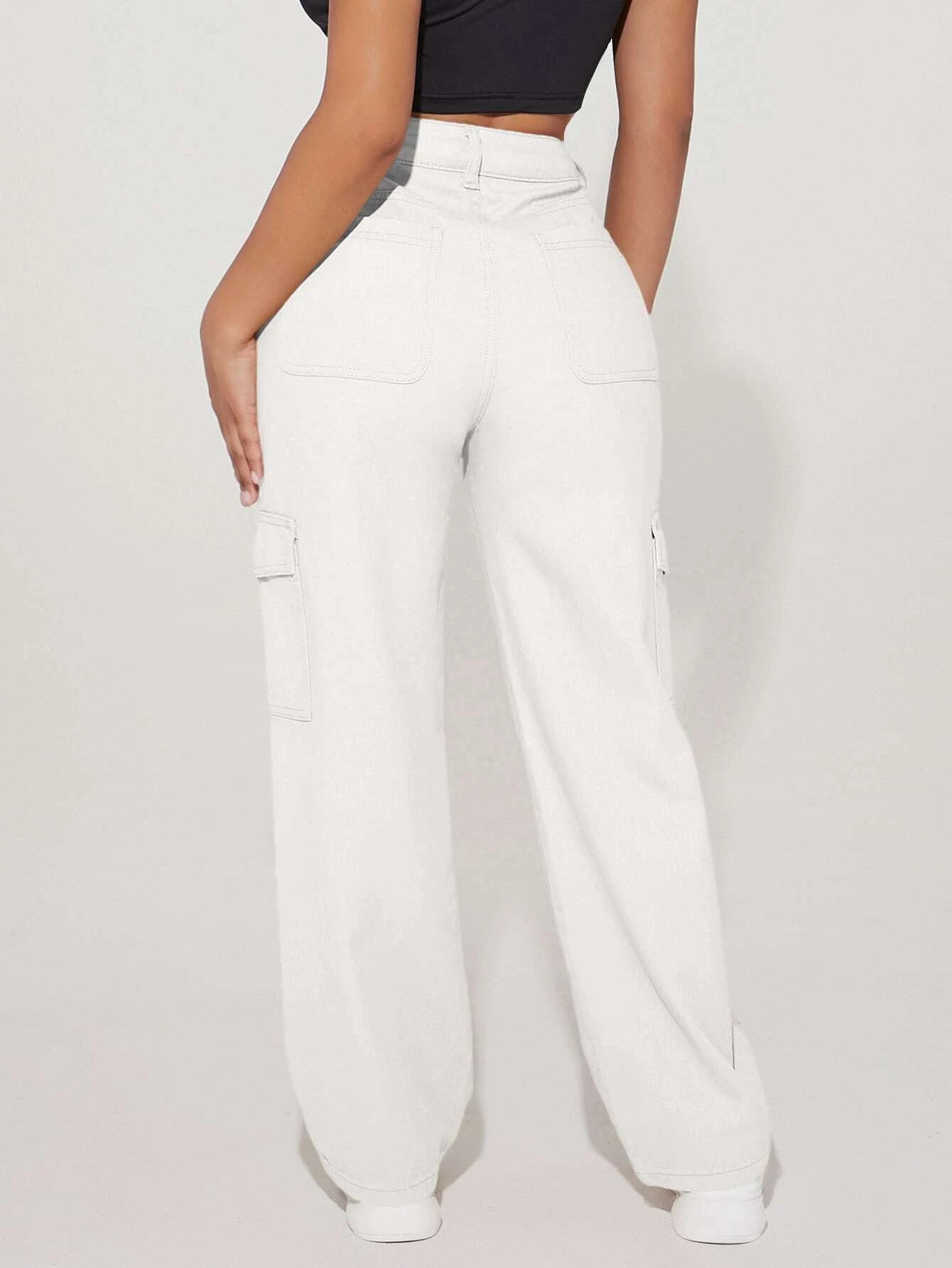 High Rise Flap Pocket Side Cargo Jean – lifestyle view 17