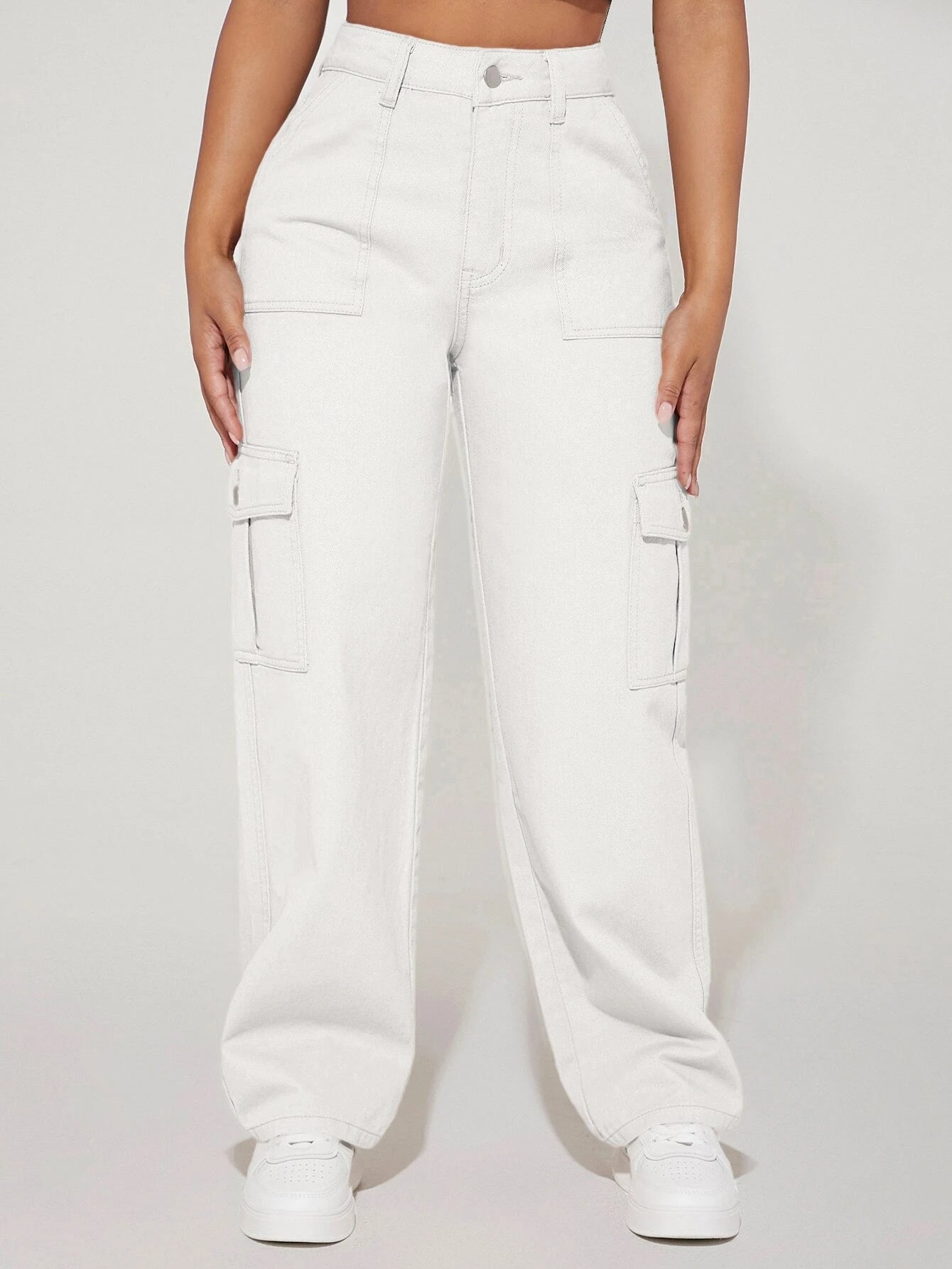 High Waist Straight Leg Cargo PantsHigh Waist Straight Leg Cargo Pants - Image 19