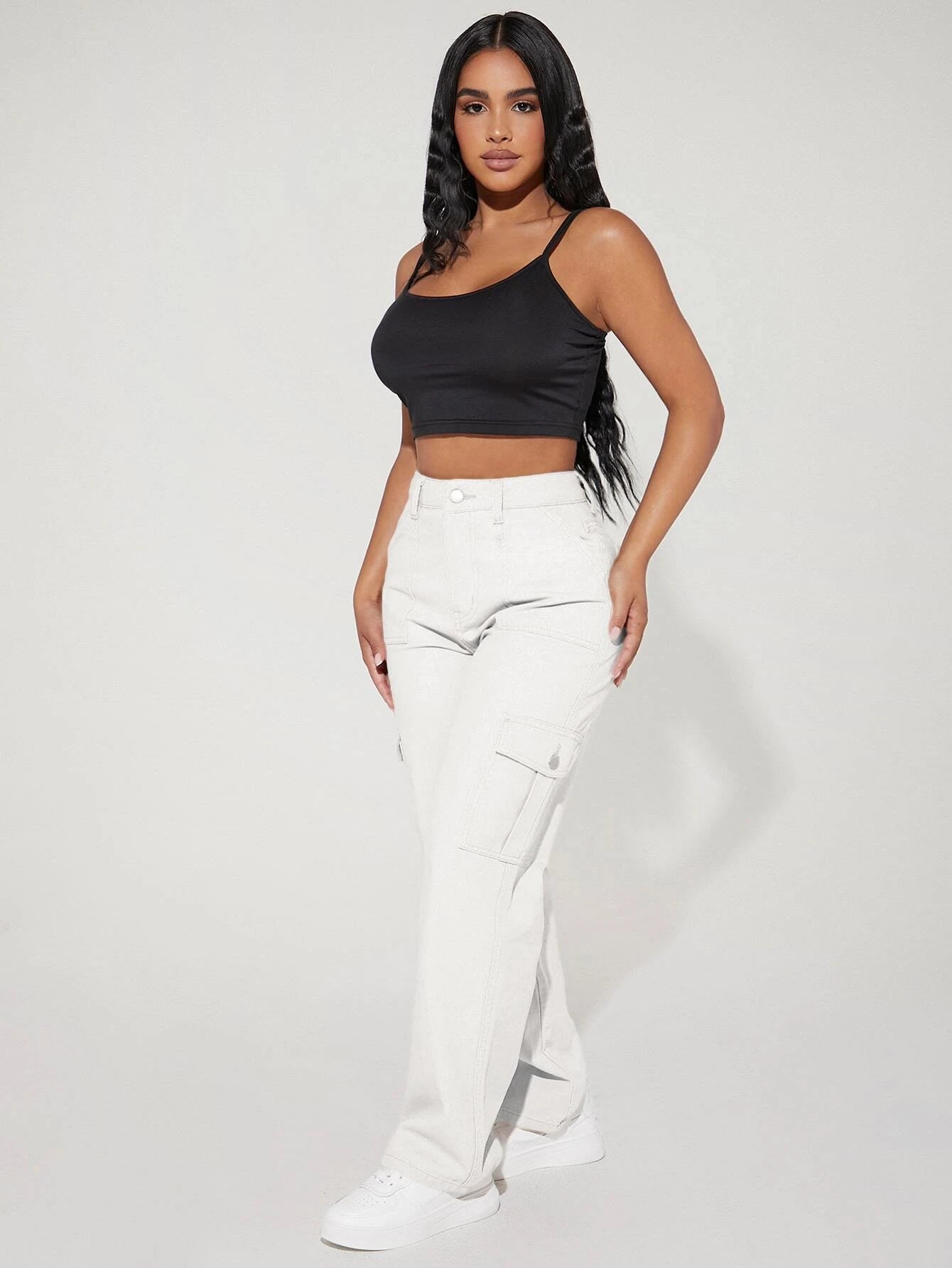 High Waist Straight Leg Cargo PantsHigh Waist Straight Leg Cargo Pants - Image 20