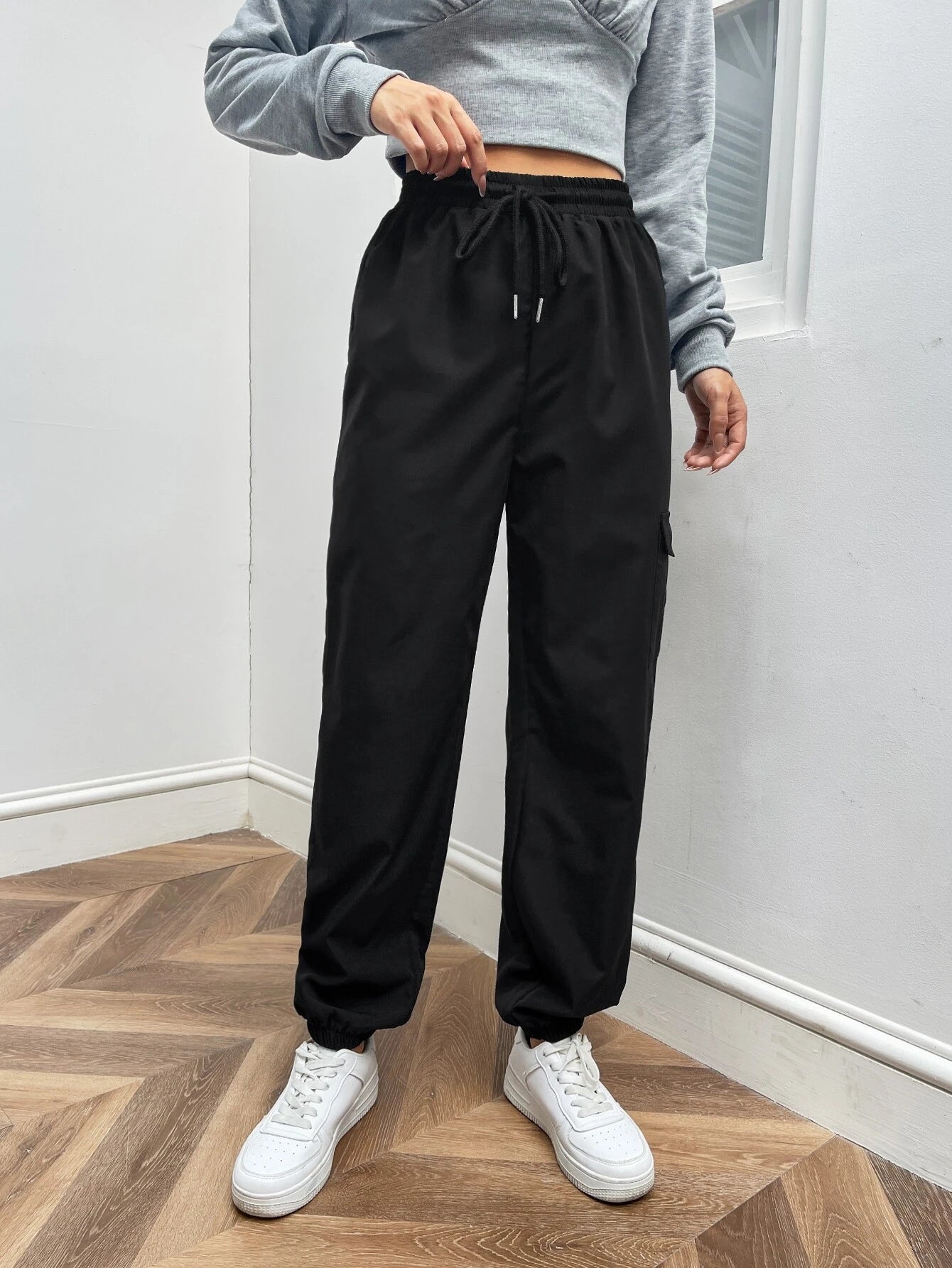 Waist Flap Pocket Cargo Pants Style 4 – women's cargo pants front view