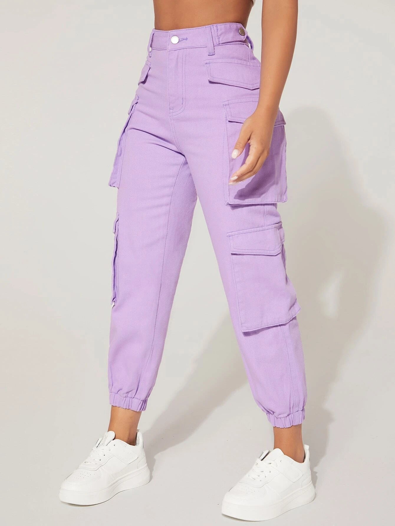 Plain Pocket Jogger Jeans – fabric detail close-up