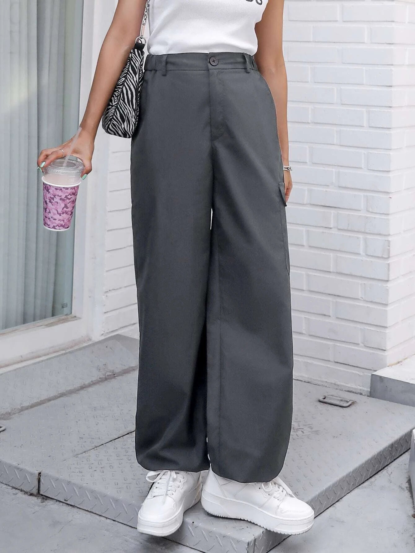 Flap Pocket Drawstring Cargo Pant – lifestyle view 13