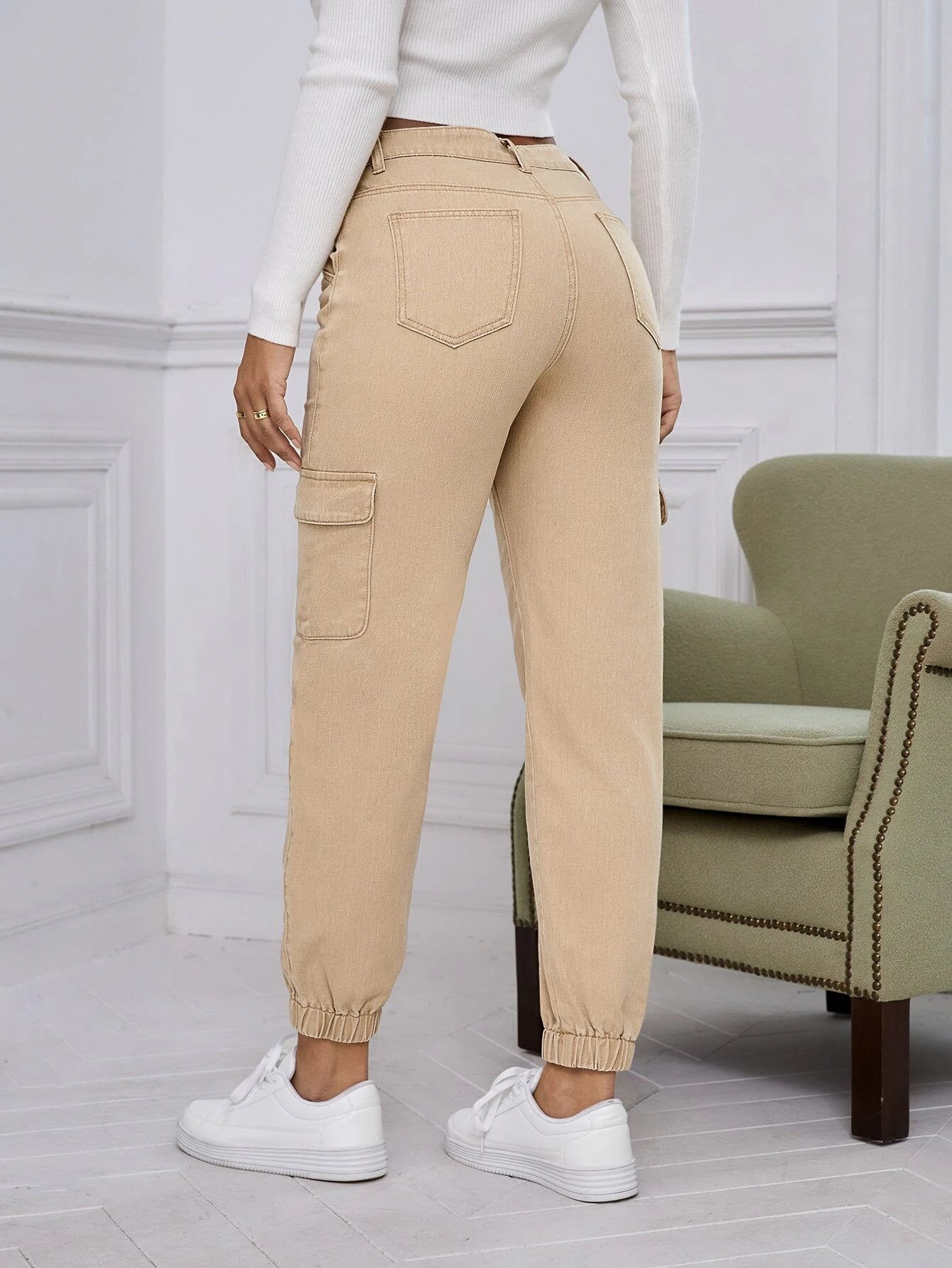 Non-Stretch Pocket Cargo Jean – model wearing view