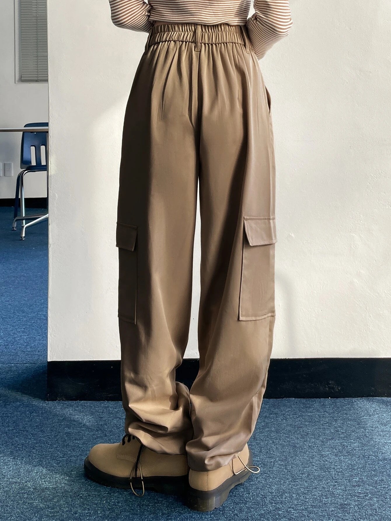 High Waist Drawstring Cargo Pant – lifestyle view 15