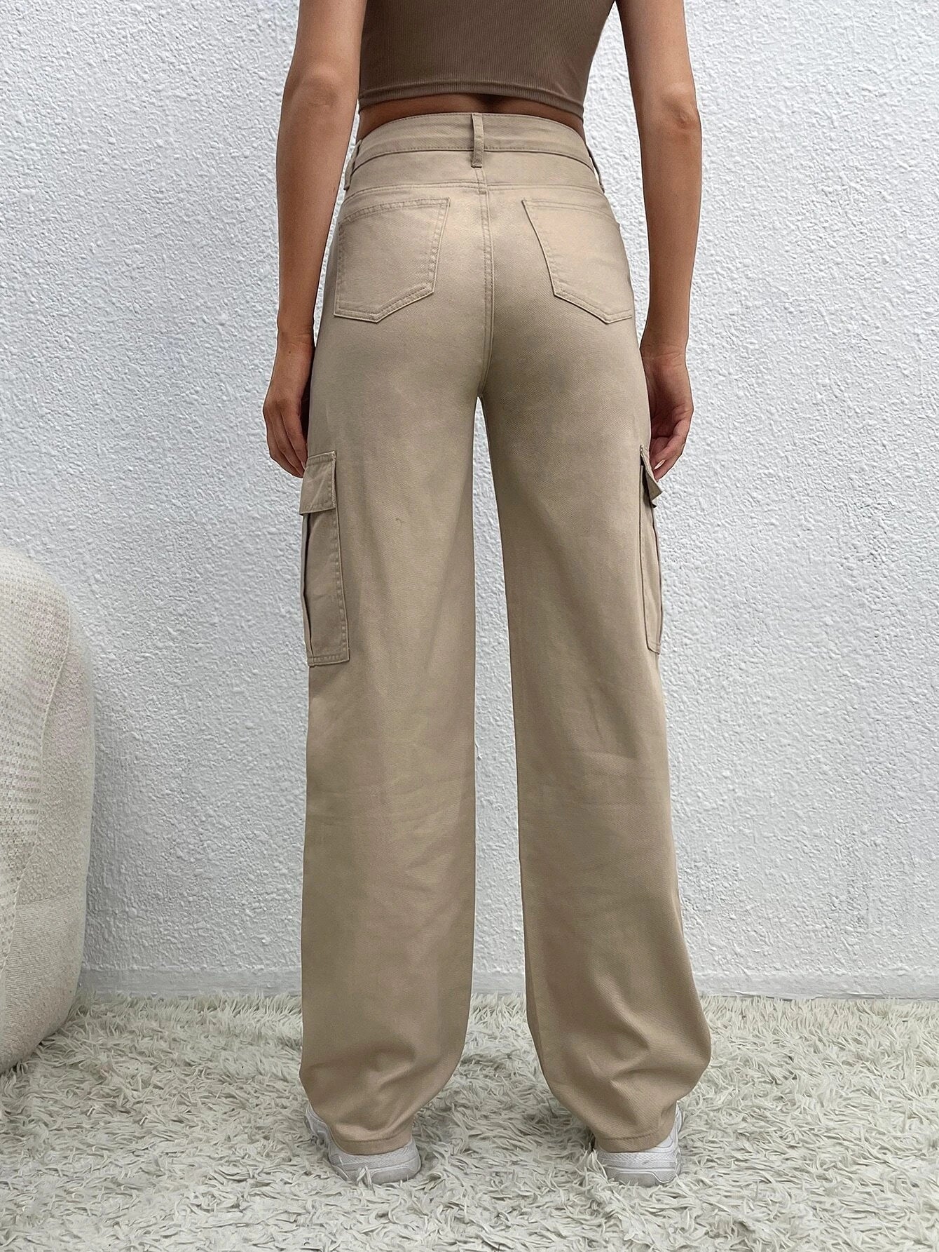 Button Flap Pocket Cargo Jean – side profile view